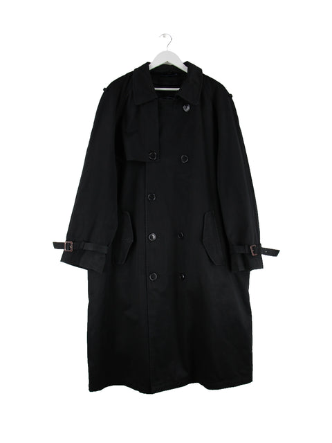 Vintage Trenchcoat Mantel Schwarz L