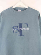 Vintage 80s San Francisco Embroidered Sweater Blau M (detail image 1)