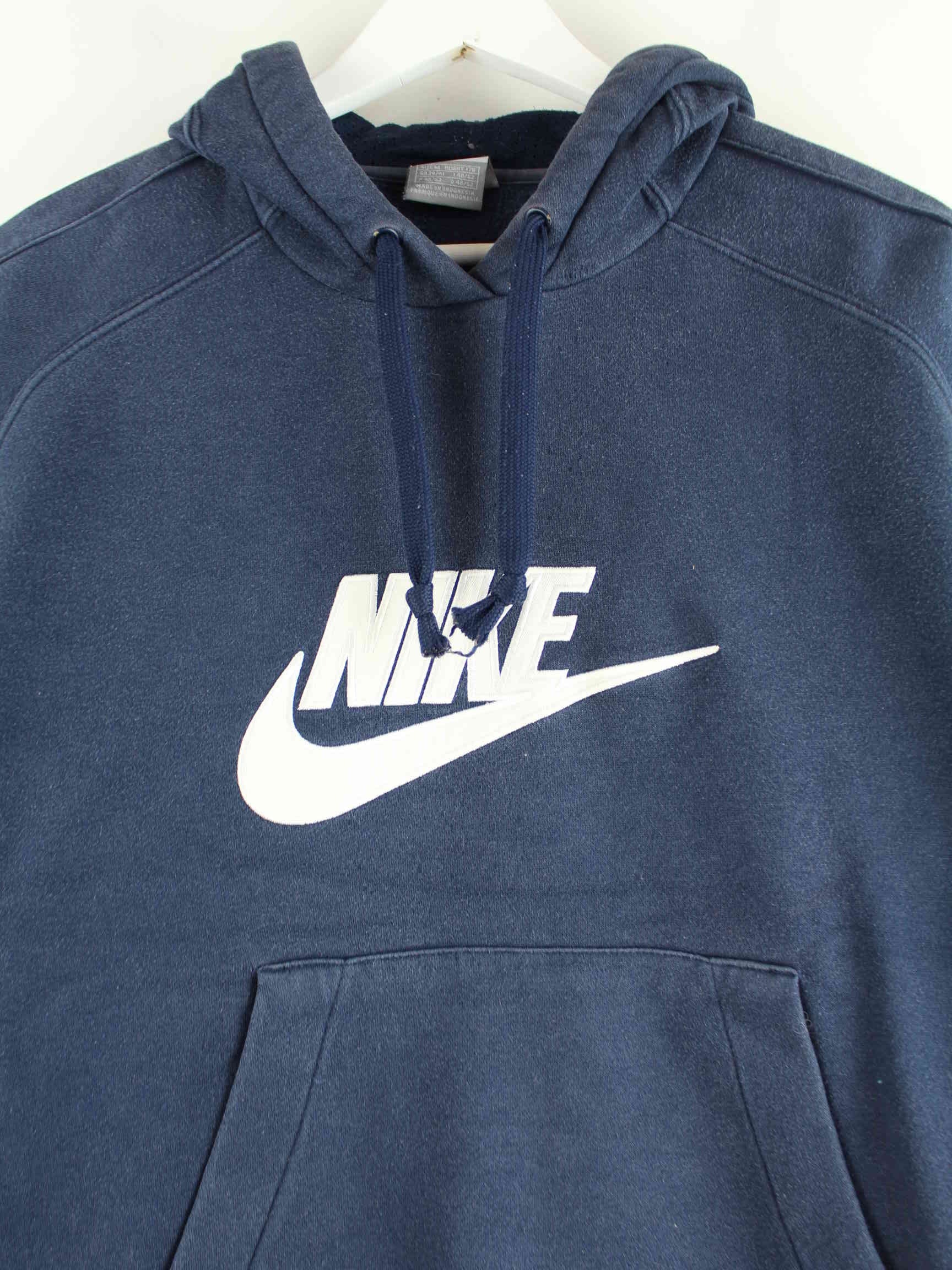 Nike 00s Big Logo Embroidered Hoodie Blau M (detail image 1)