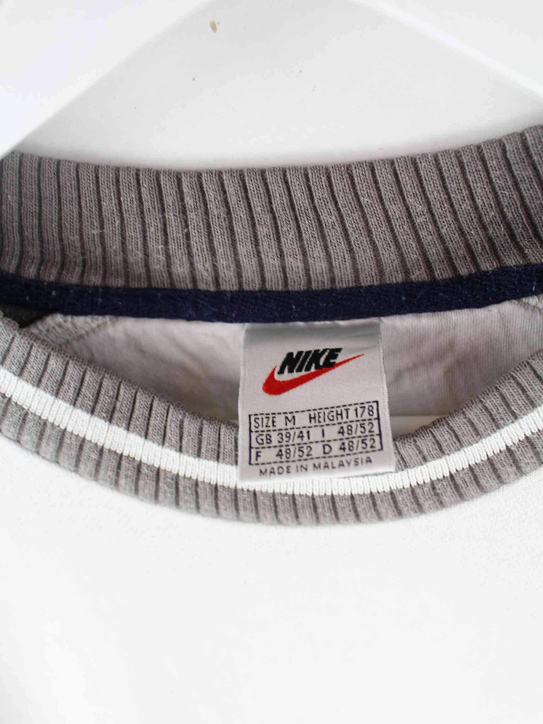 Nike 90s Vintage Center Swoosh Embroidered Sweater Beige M (detail image 2)