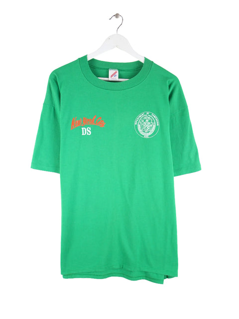 Jerzees 90s Vintage Sanitation Department NYC Print Single Stitch T-Shirt Grün XXL