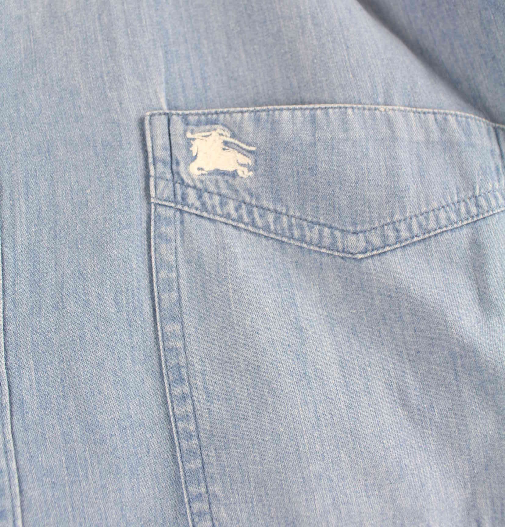 Burberry y2k Kurzarm Jeans Hemd Blau L (detail image 3)