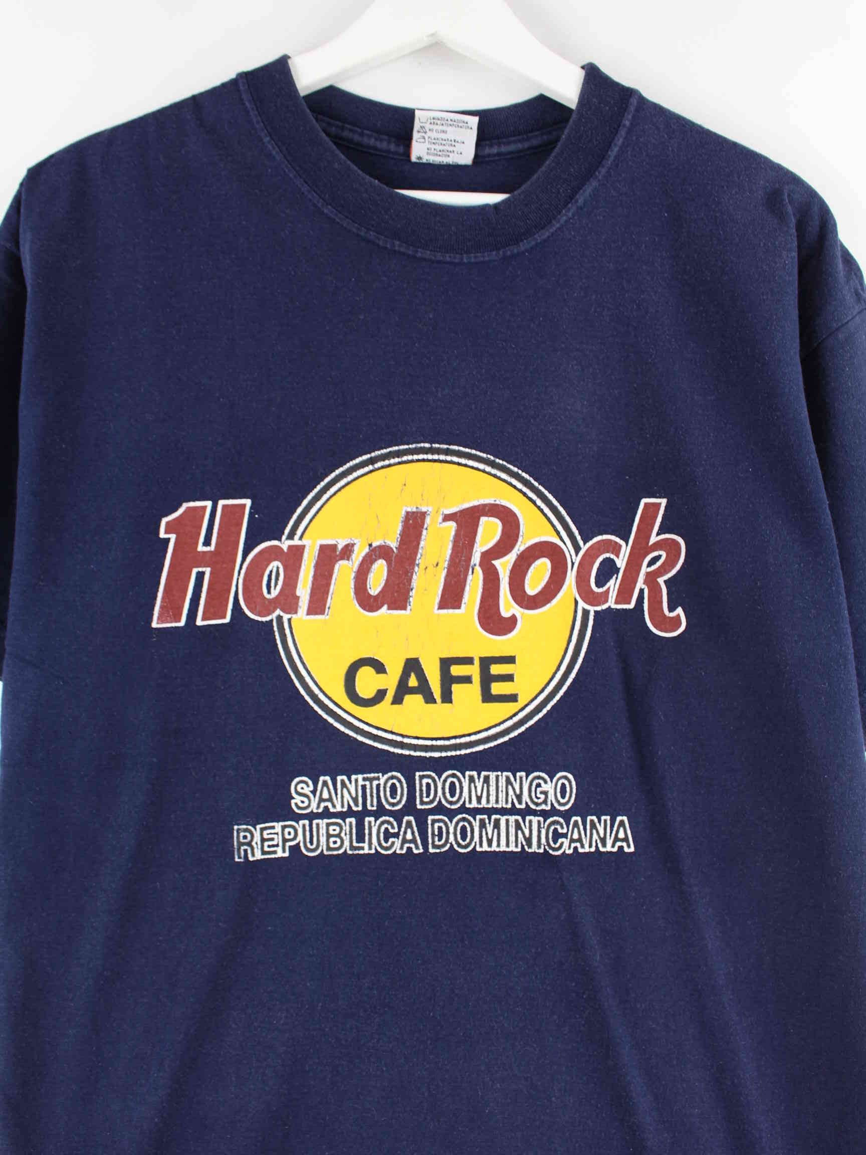 Hard Rock Cafe Santo Domingo 90s Vintage Print T-Shirt Blau L (detail image 1)