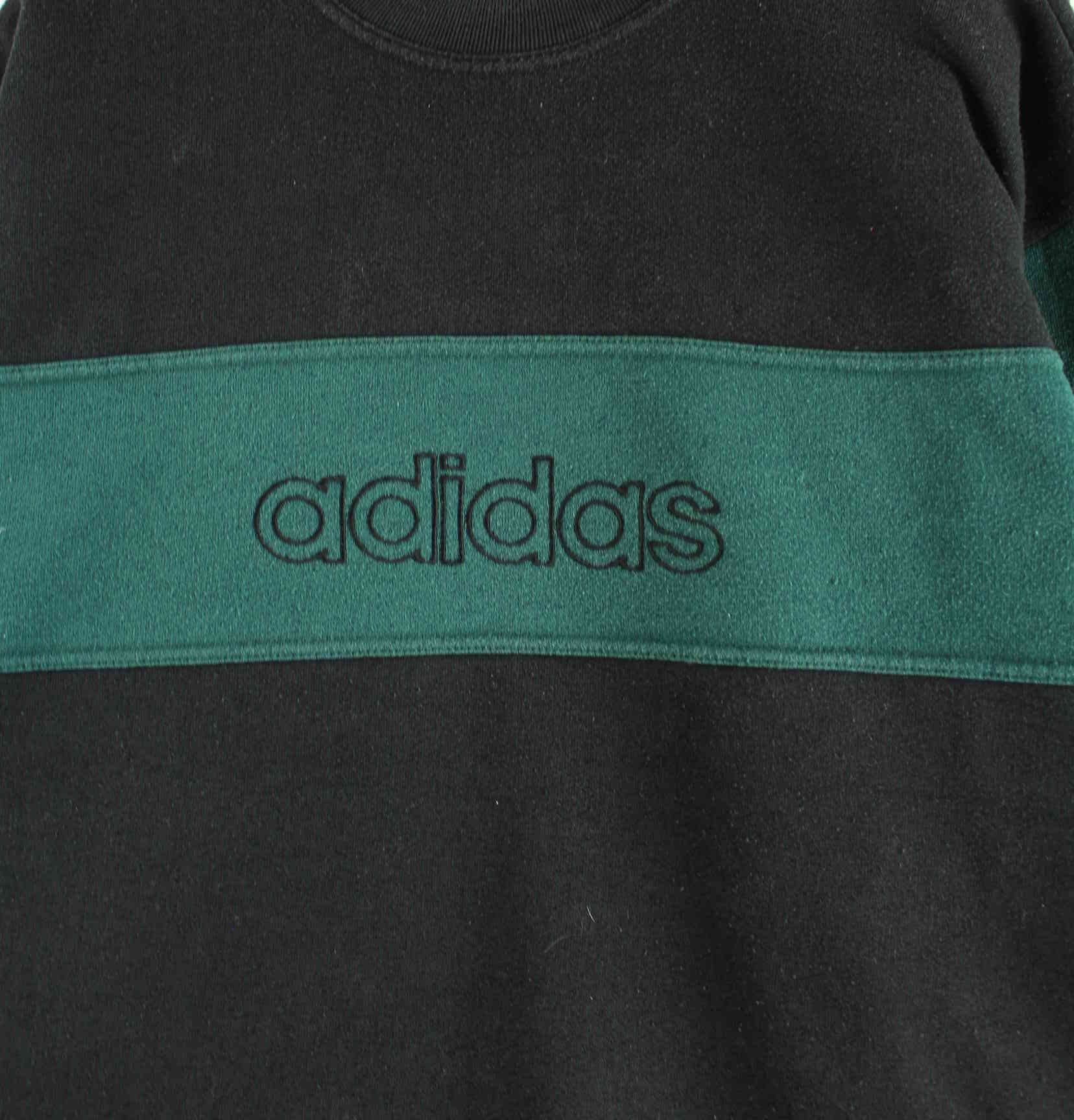 Adidas 90s Vintage Spellout Embroidered Sweater Schwarz M (detail image 1)