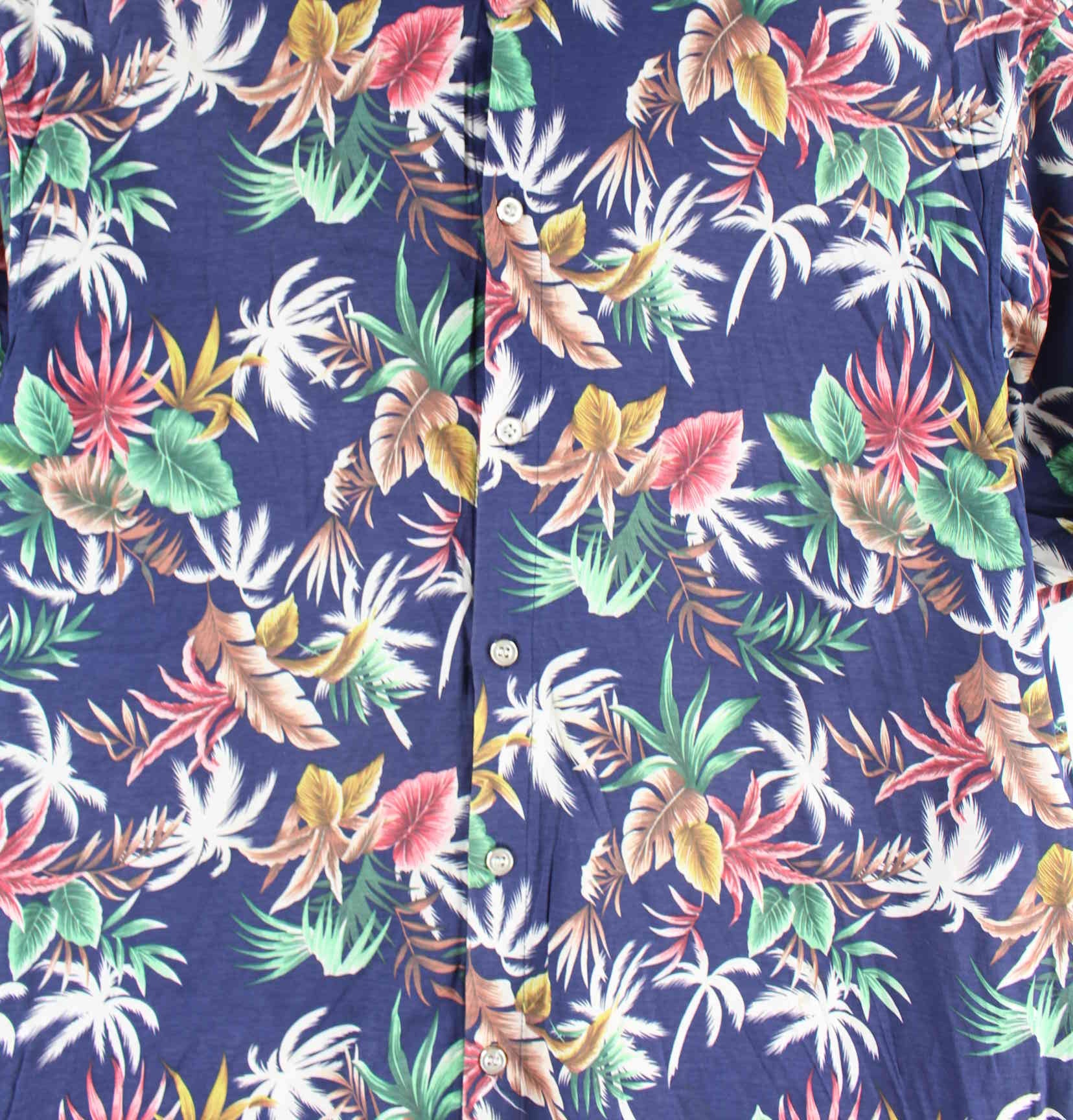 Vintage Hawaii Kurzarm Hemd Blau L (detail image 1)