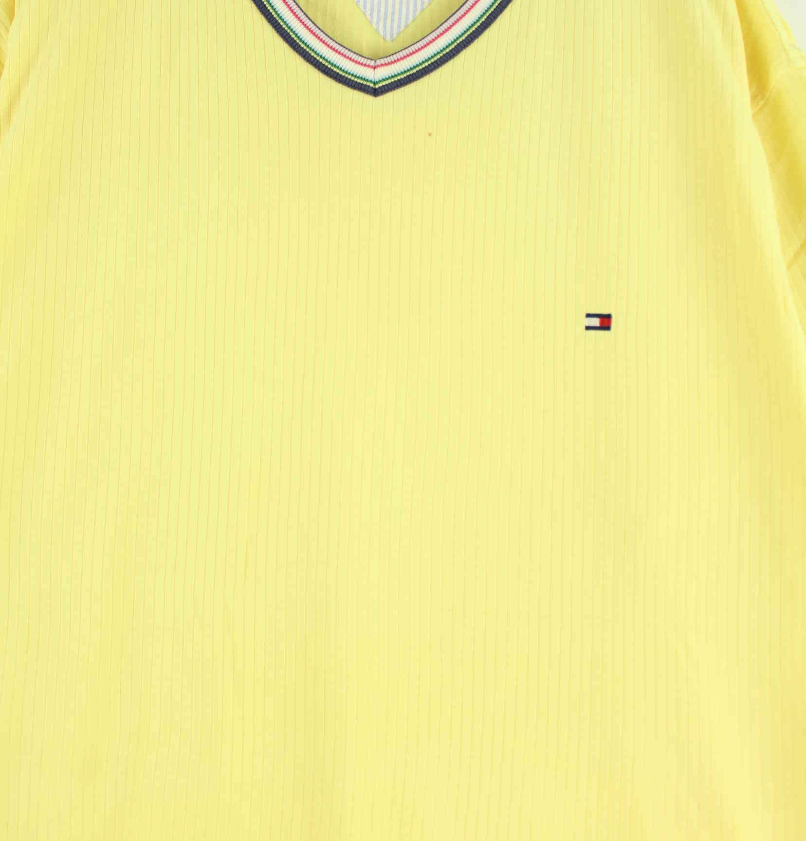 Tommy Hilfiger 00s V-Neck T-Shirt Gelb XL (detail image 1)