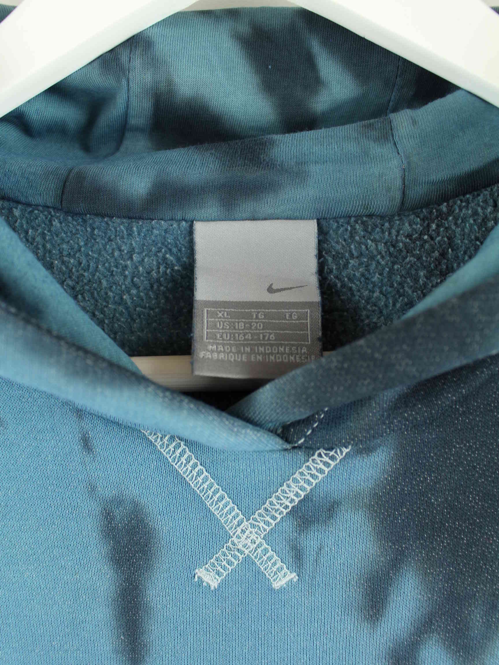 Nike 00s Embroidered Tie Dye Hoodie Blau M (detail image 2)