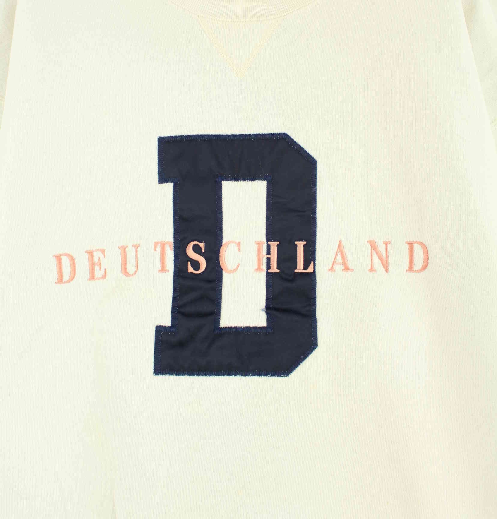 Vintage 80s Deutschland Embroidered Sweater Weiß L (detail image 1)