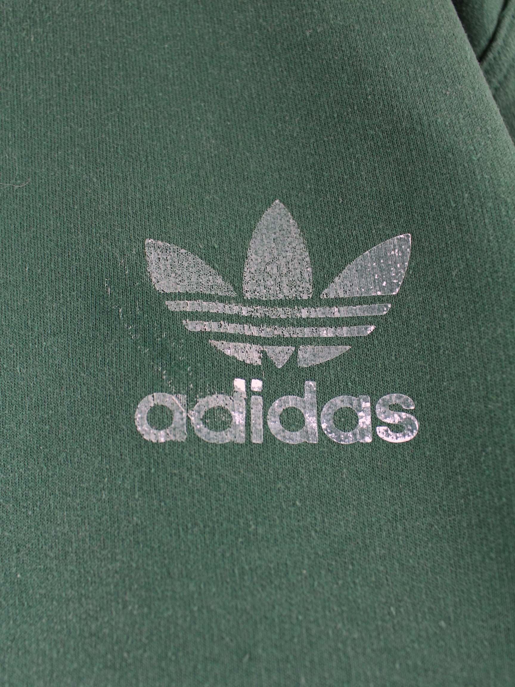 Adidas 90s Vintage Trefoil Print Sweater Green M Peeces