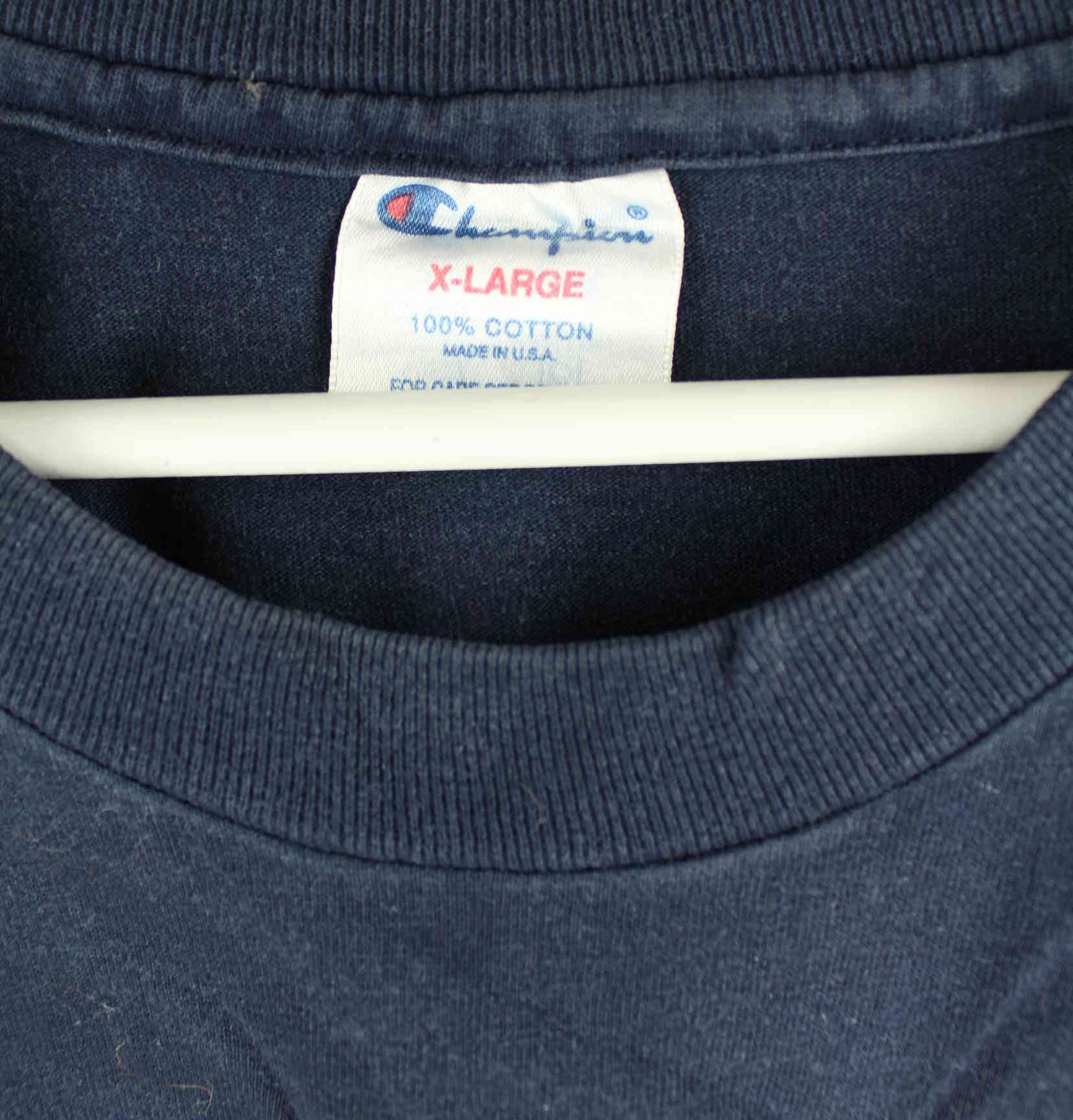 Champion Michigan Embrodiered Single Stitched T-Shirt Blau XL (detail image 2)