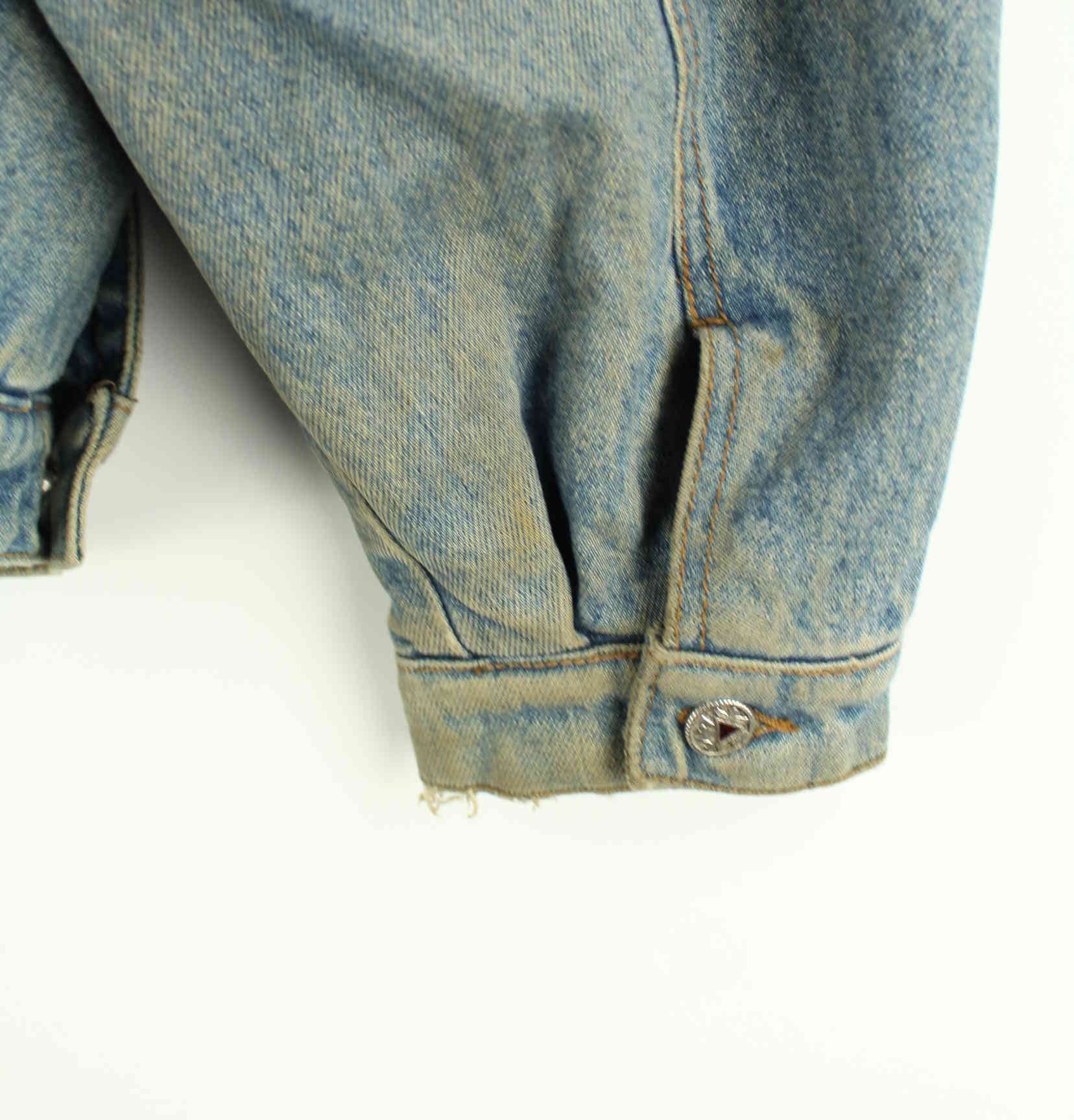 Vintage 80s Embroidered Jeans Jacke Blau L (detail image 8)