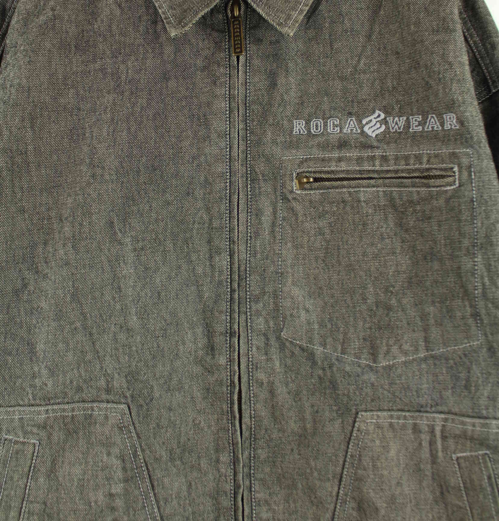 Hard Rock Cafe 00s Embroidered Jeans Jacke Grau 3XL (detail image 1)