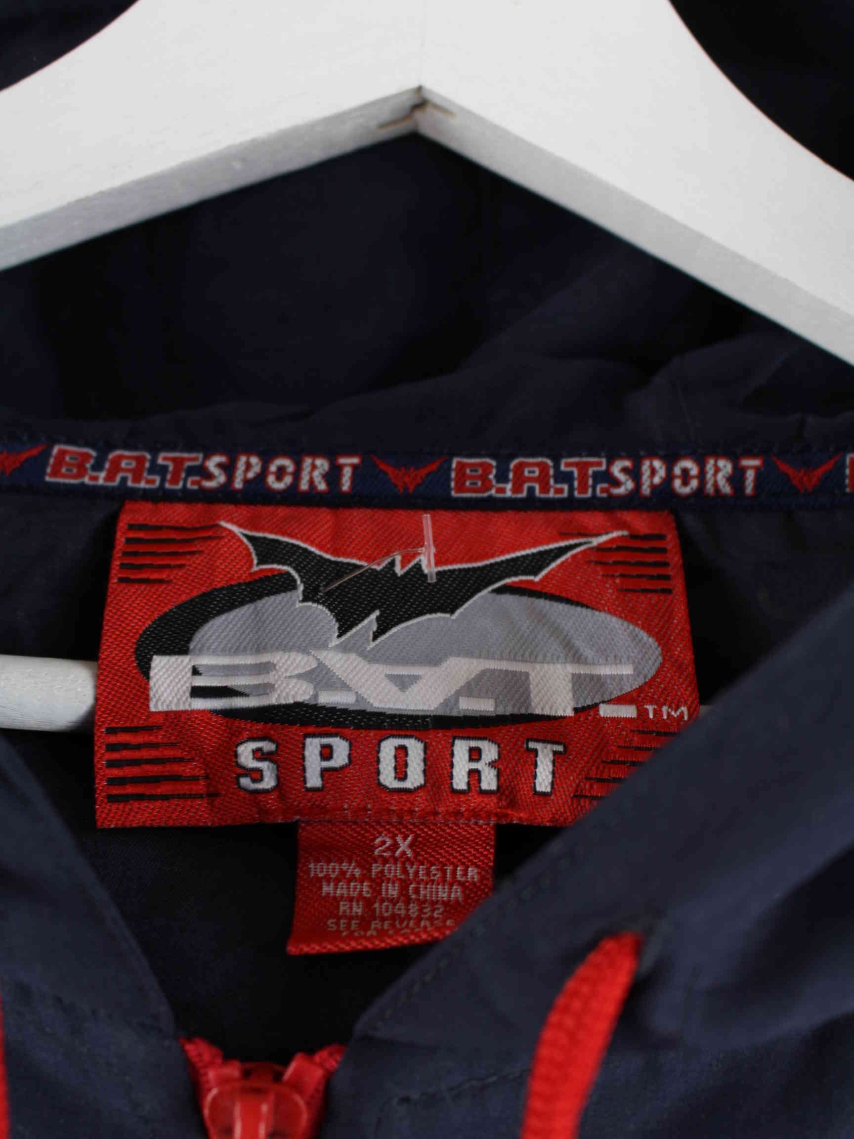 Vintage 00s Bat Sports Embroidered Jacke Blau XXL (detail image 4)