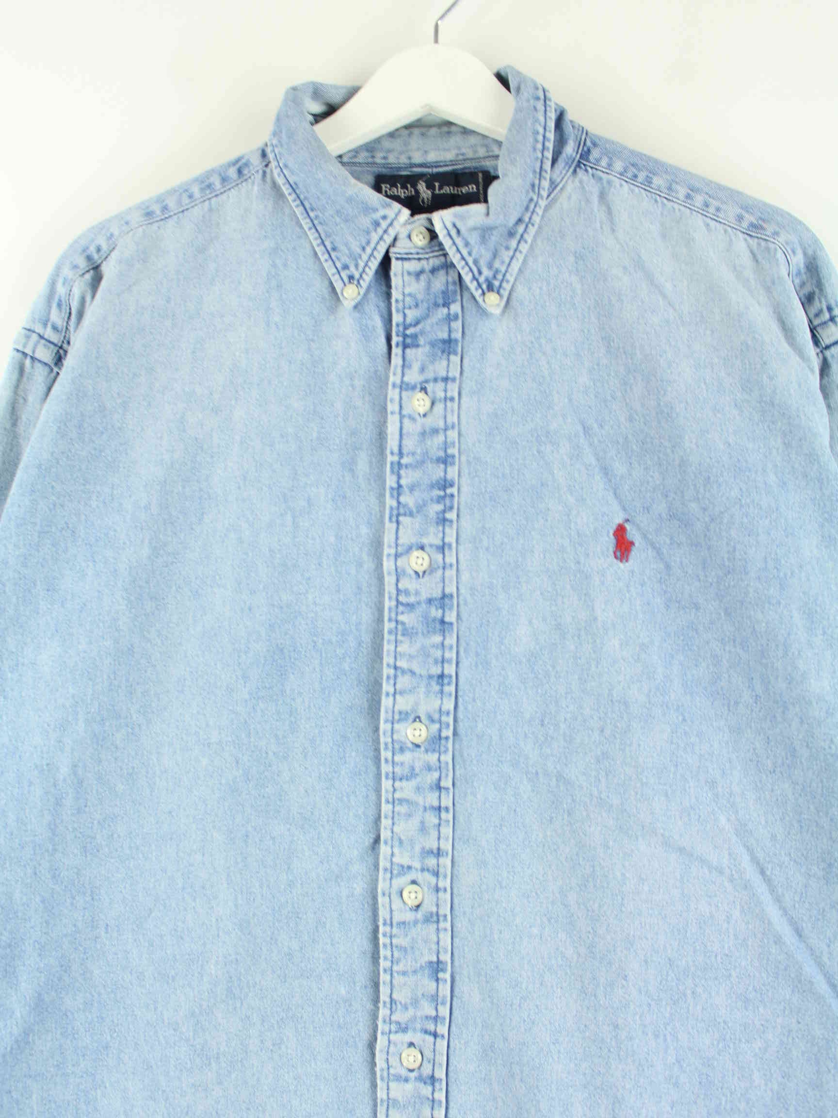 Ralph Lauren 90s Vintage Blaire Jeans Shirt Blue XL – Peeces