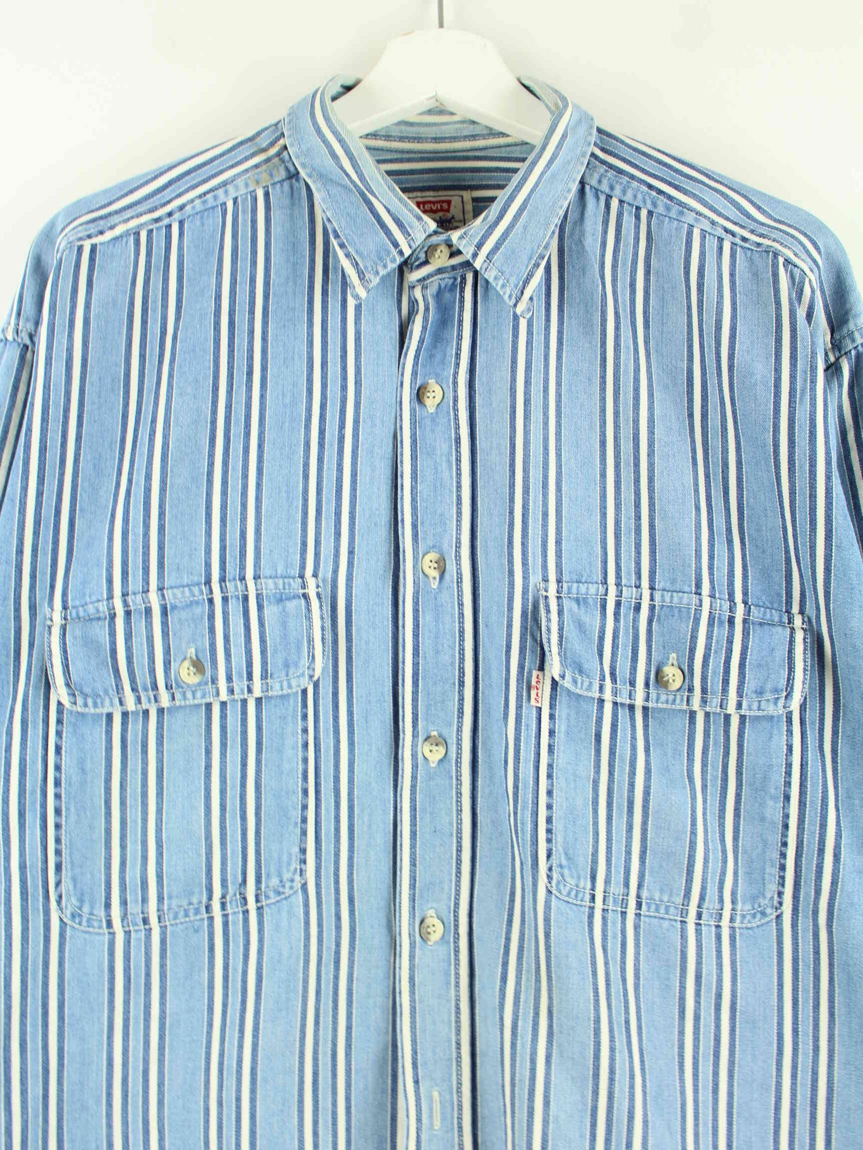 Levi's 00s Striped Hemd Blau L (detail image 1)