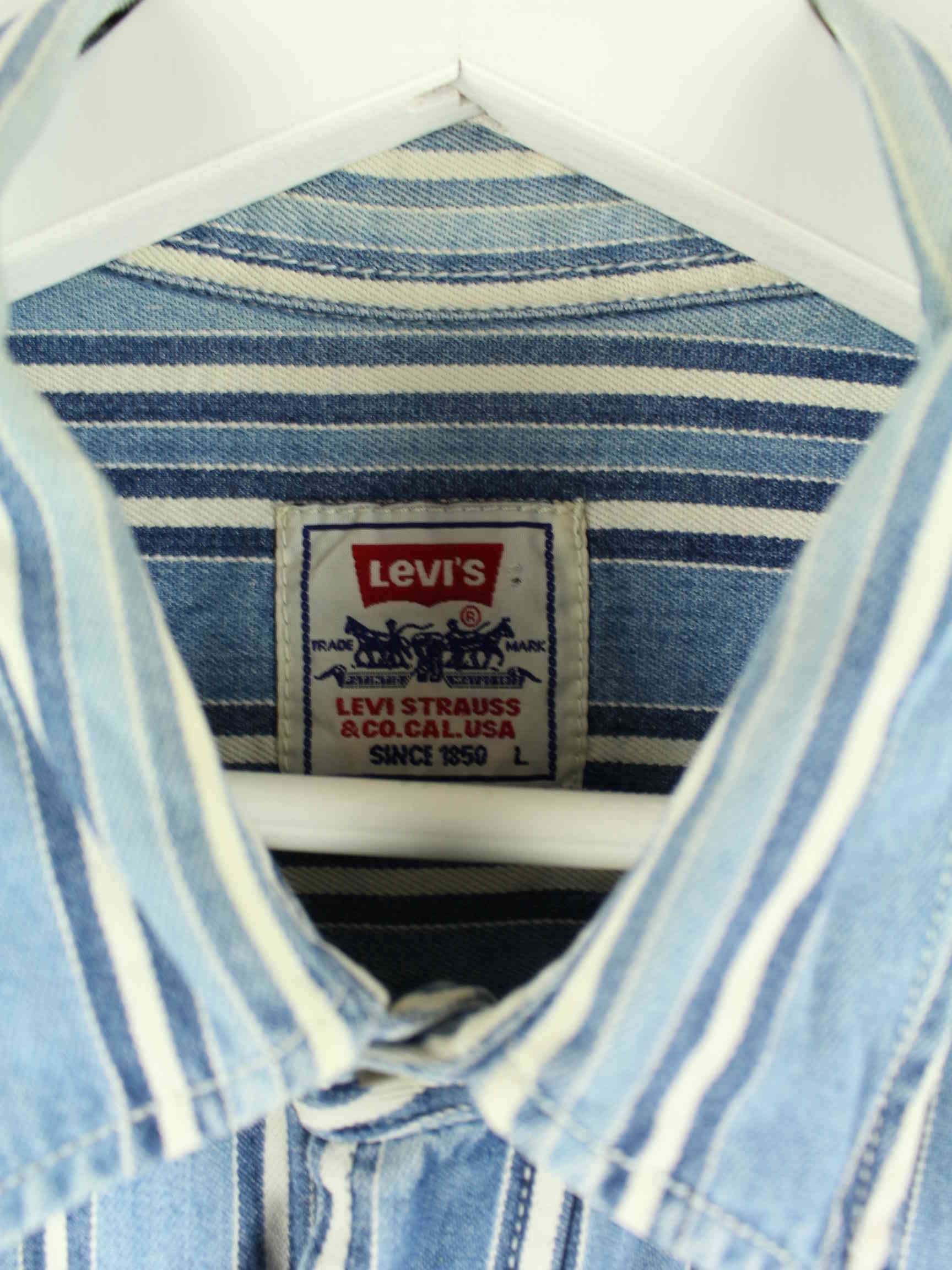 Levi's 00s Striped Hemd Blau L (detail image 2)