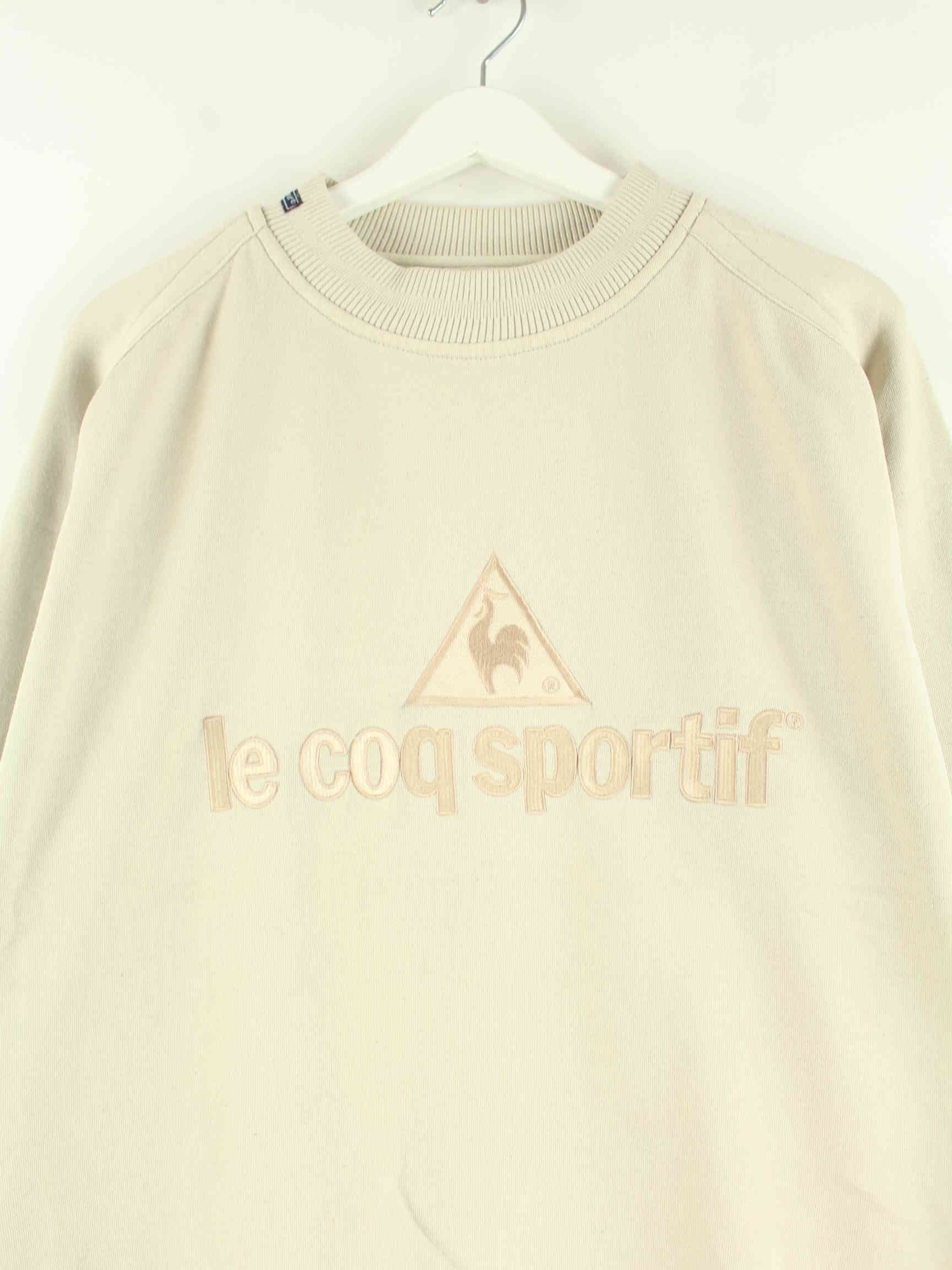 Le Coq Sportif 90s Vintage Embroidered Sweater Beige L Peeces