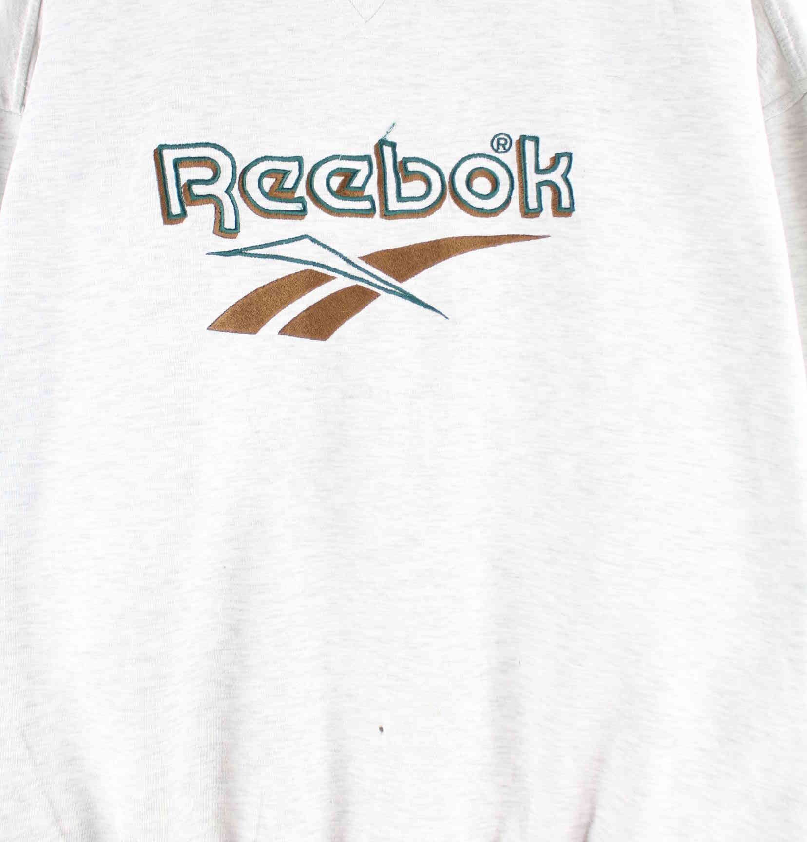Reebok 90s Vintage Embroidered Sweater Grau L (detail image 1)
