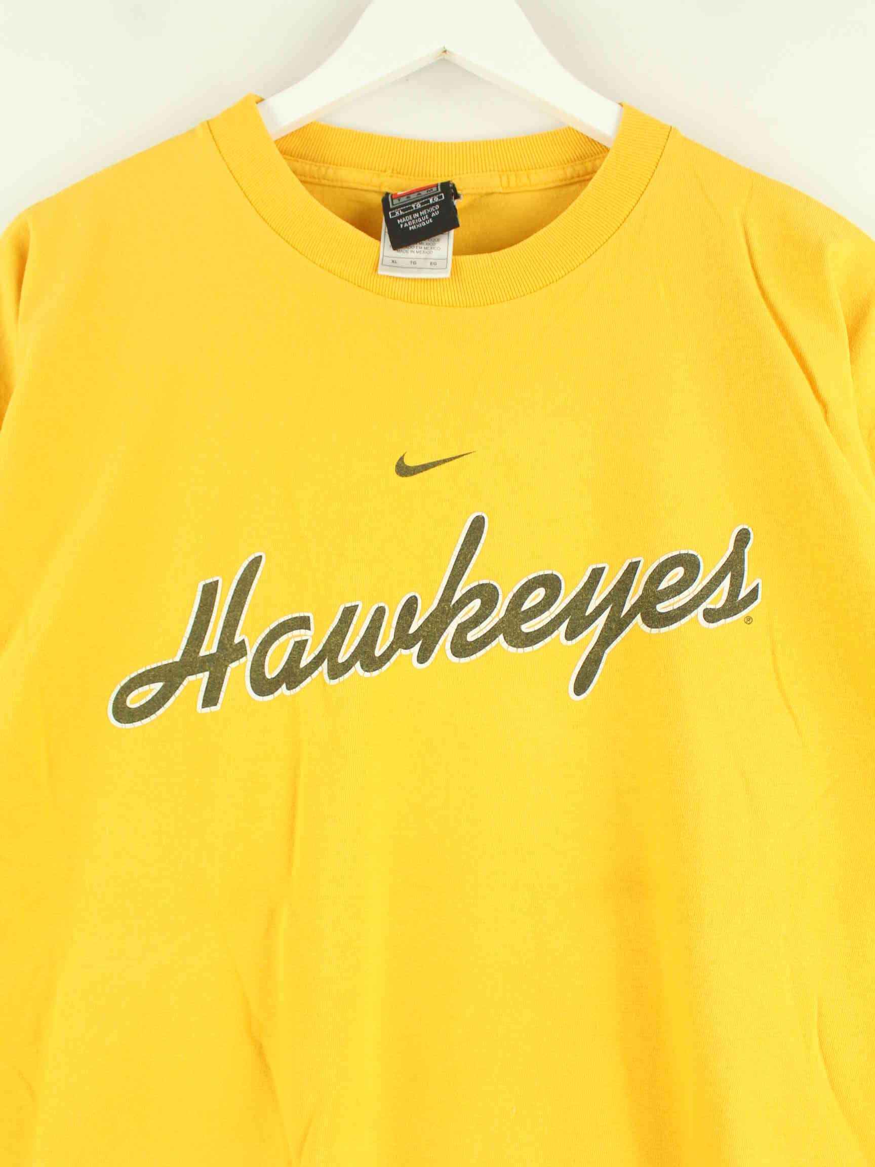 Nike 00s Hawkeys Print T-Shirt Gelb XL (detail image 1)