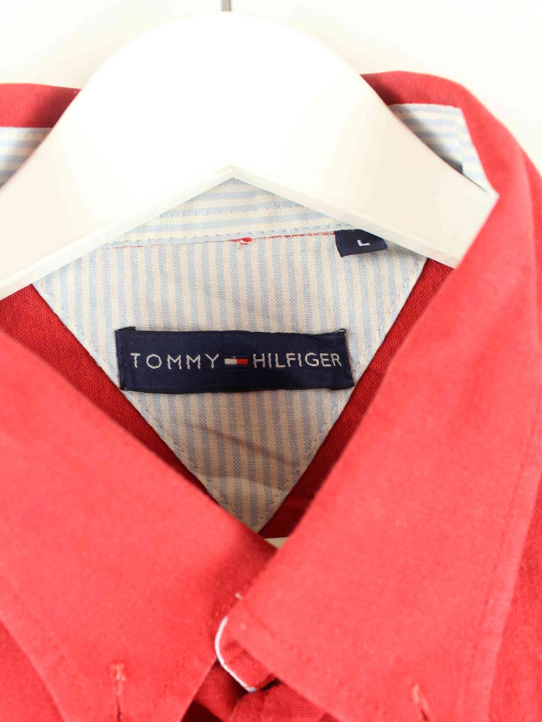 Tommy Hilfiger 00s Basic Hemd Rot L (detail image 2)