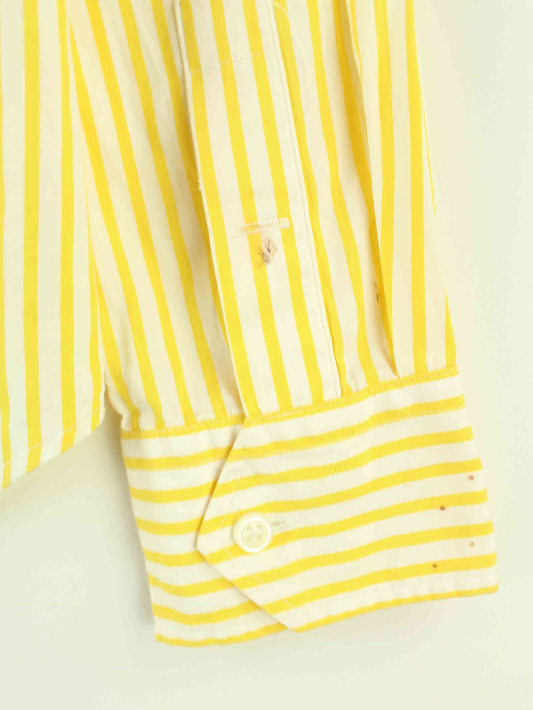 Ralph Lauren 90s Vintage Striped Embroidered Hemd Gelb XS (detail image 4)