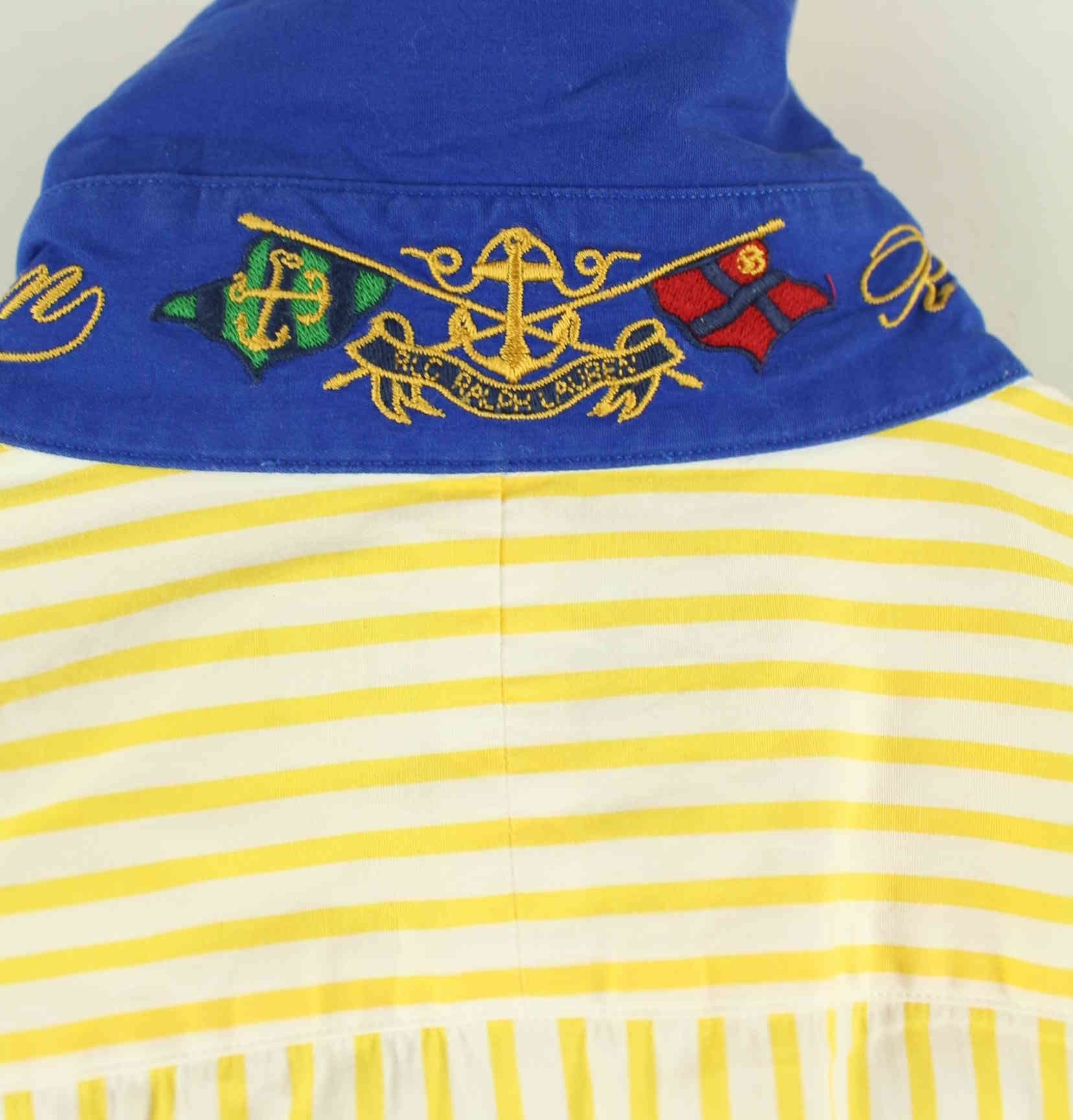 Ralph Lauren 90s Vintage Striped Embroidered Hemd Gelb XS (detail image 5)