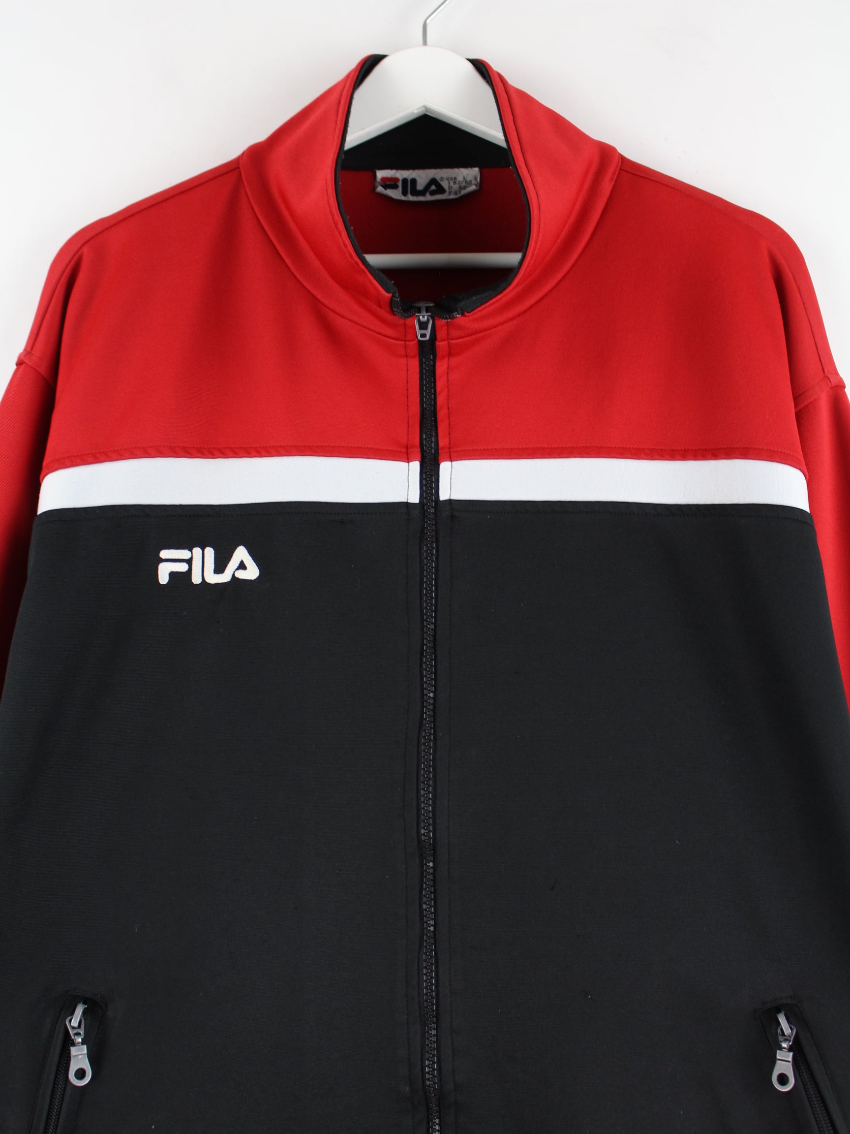 Fila 00s Embroidered Track Jacket Black L