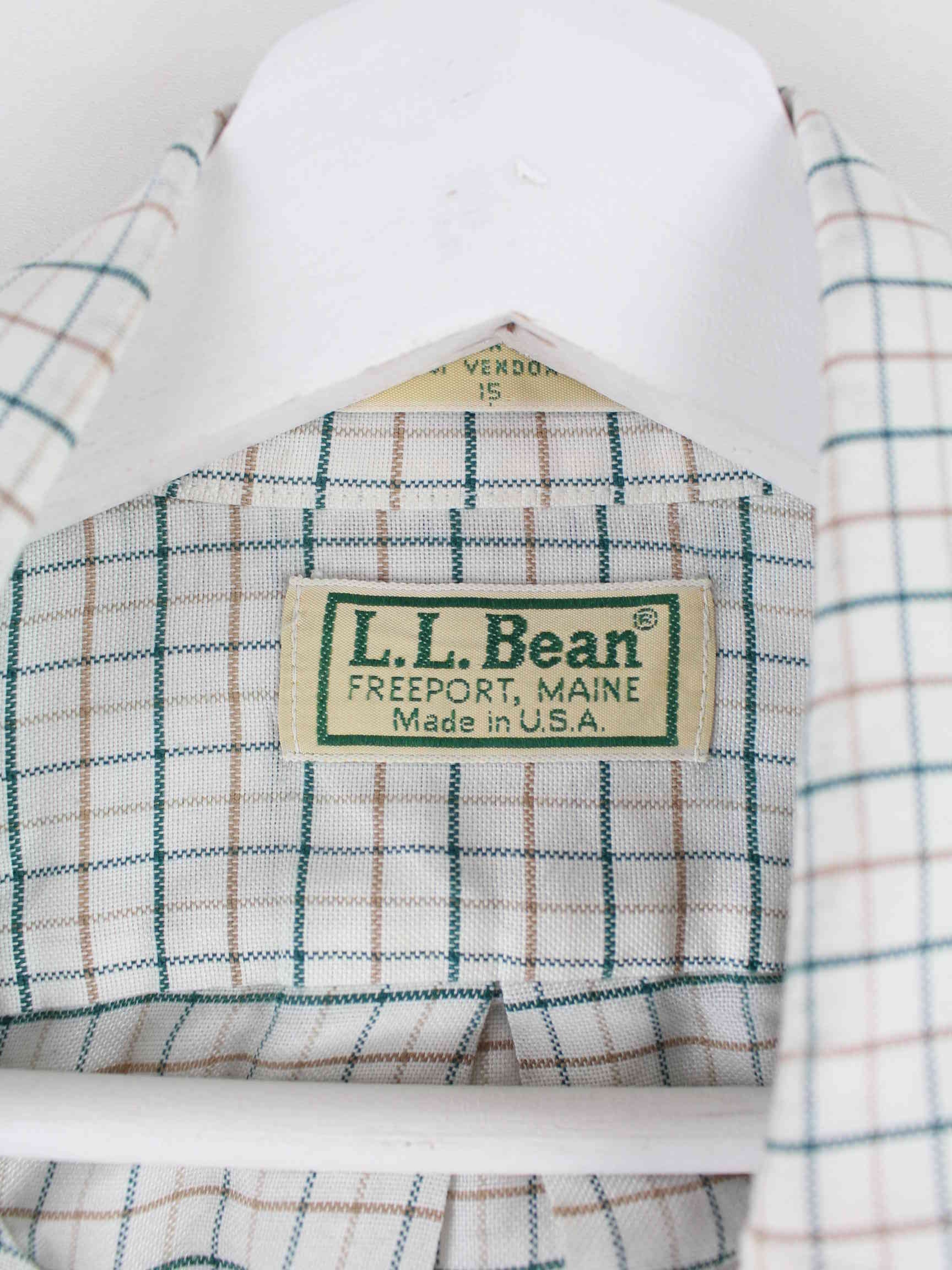 L.L. Bean 90s Vintage Checked Kurzarm Hemd Mehrfarbig M (detail image 2)