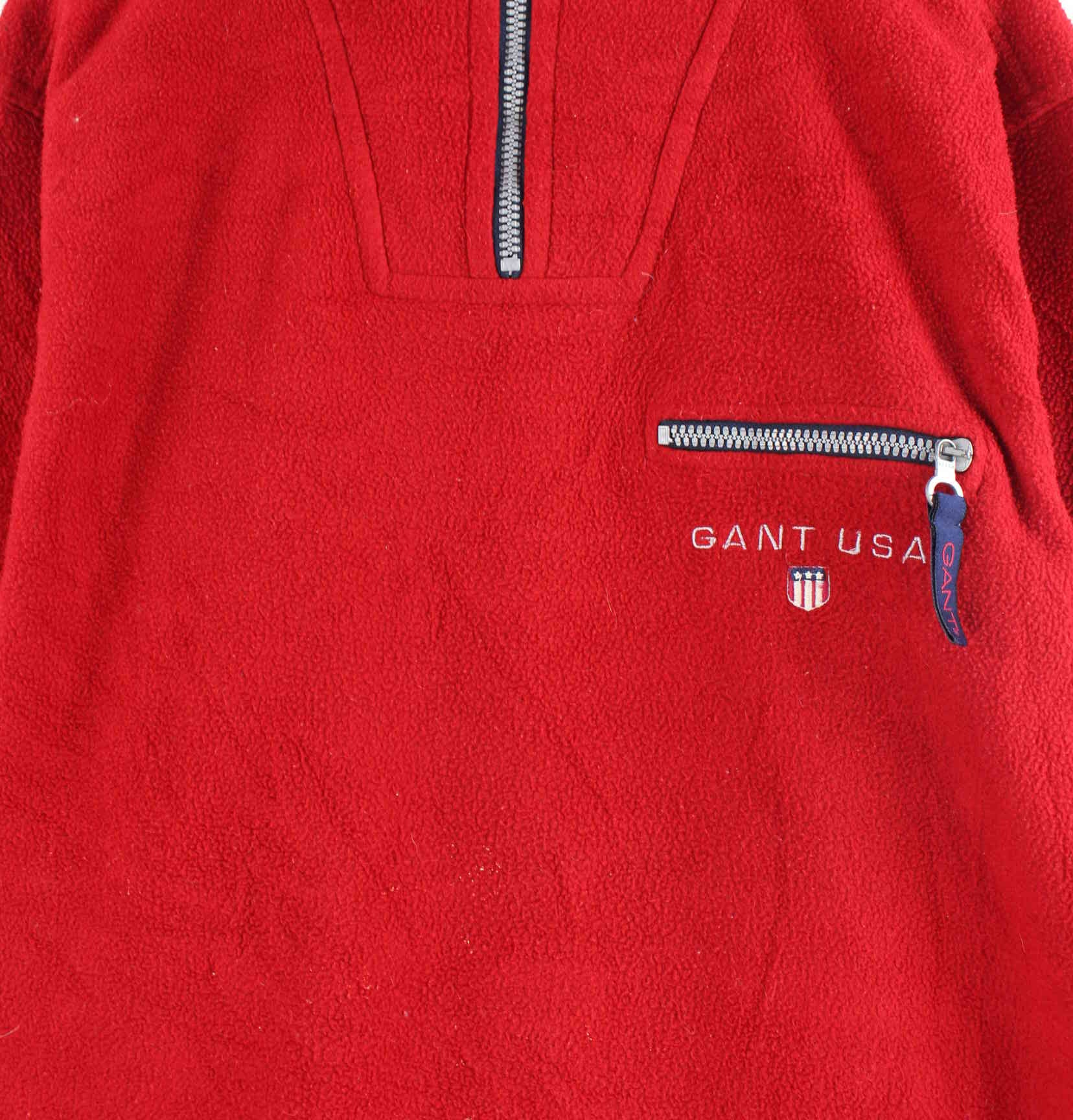 Gant 90s Vintage Fleece Half Zip Sweater Rot L (detail image 1)