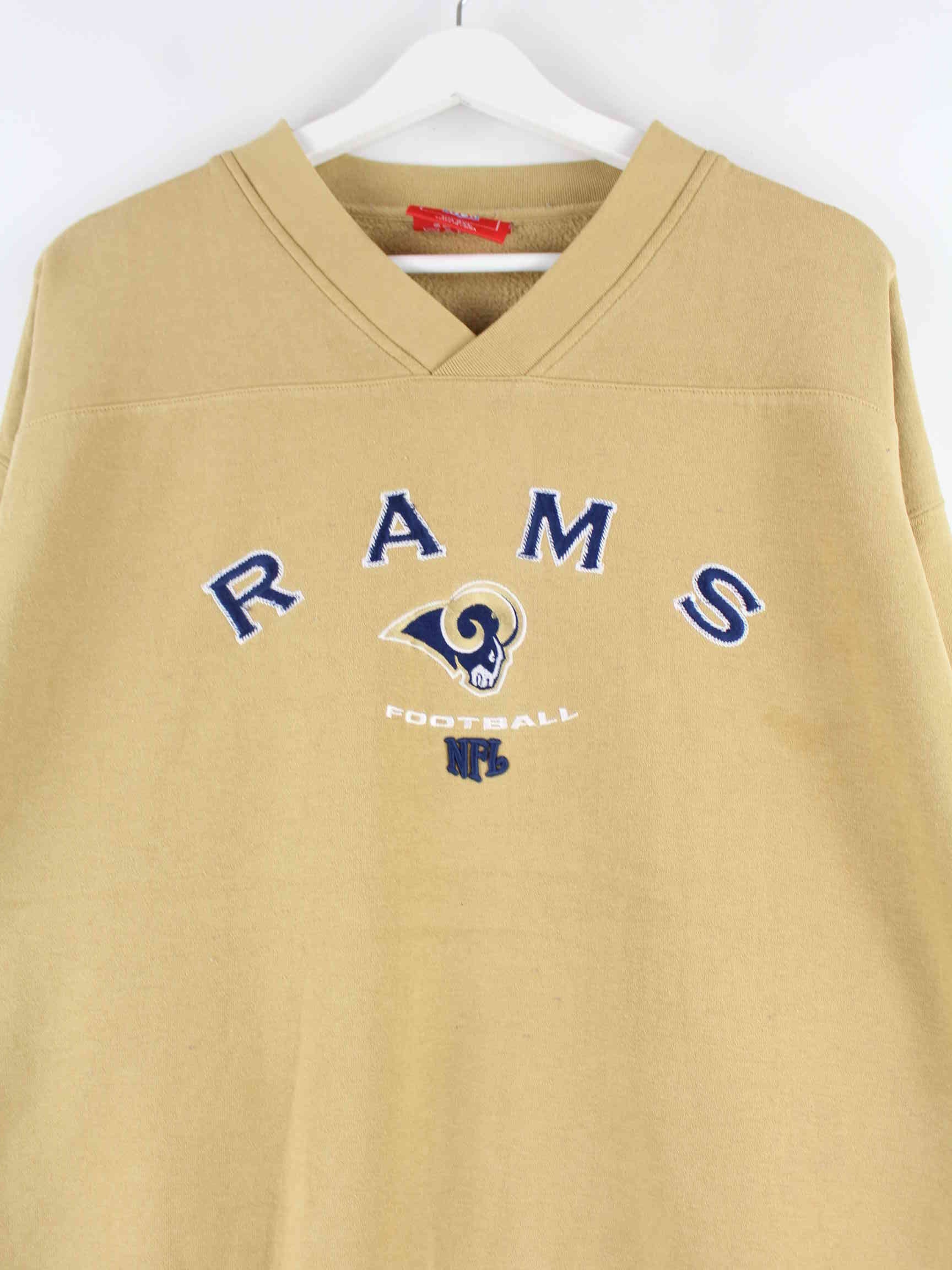 NFL Rams Embroidered V-Neck Sweater Beige XXL (detail image 1)