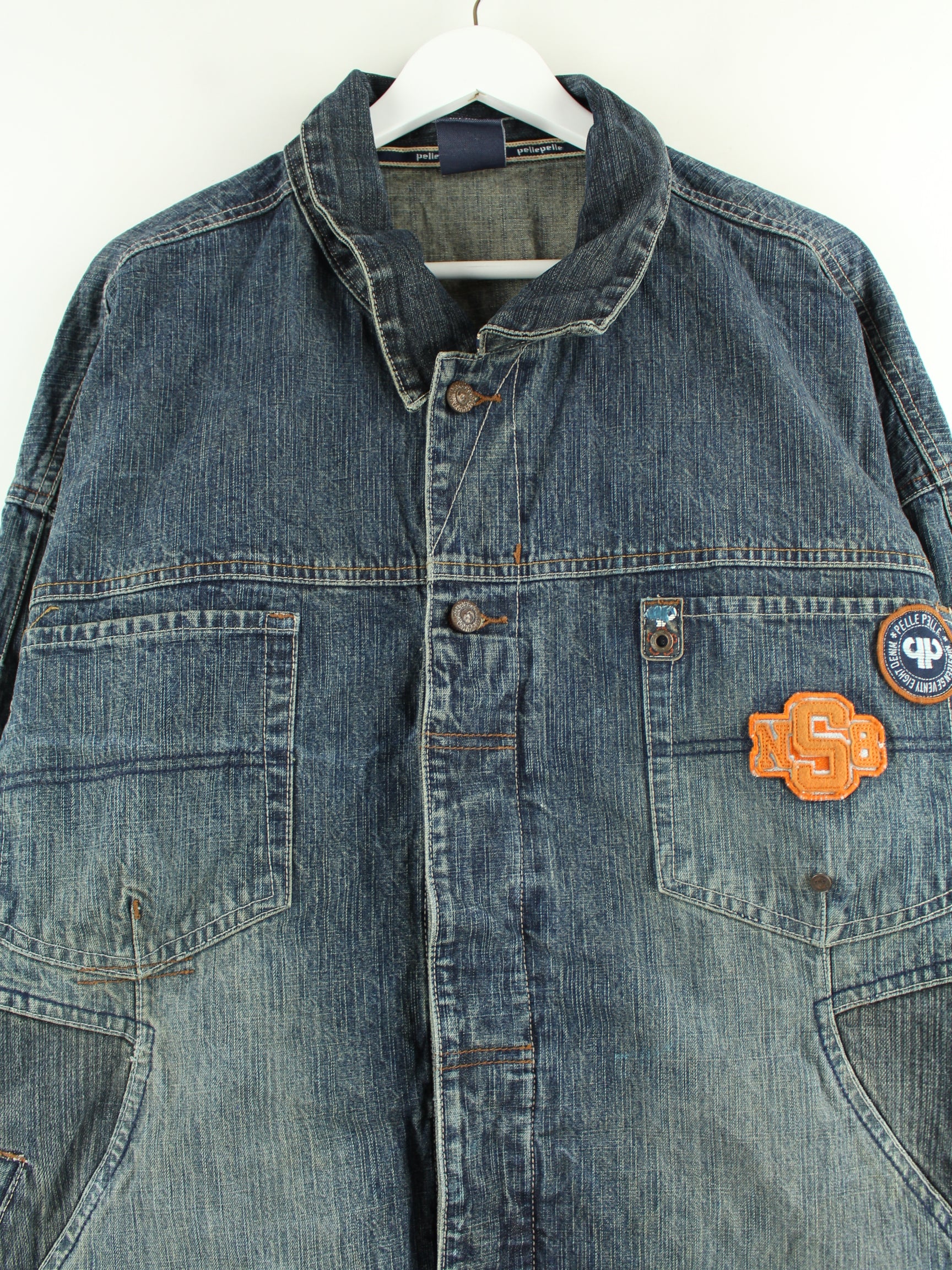 Vintage Denim Jacket Pelle popular Pelle