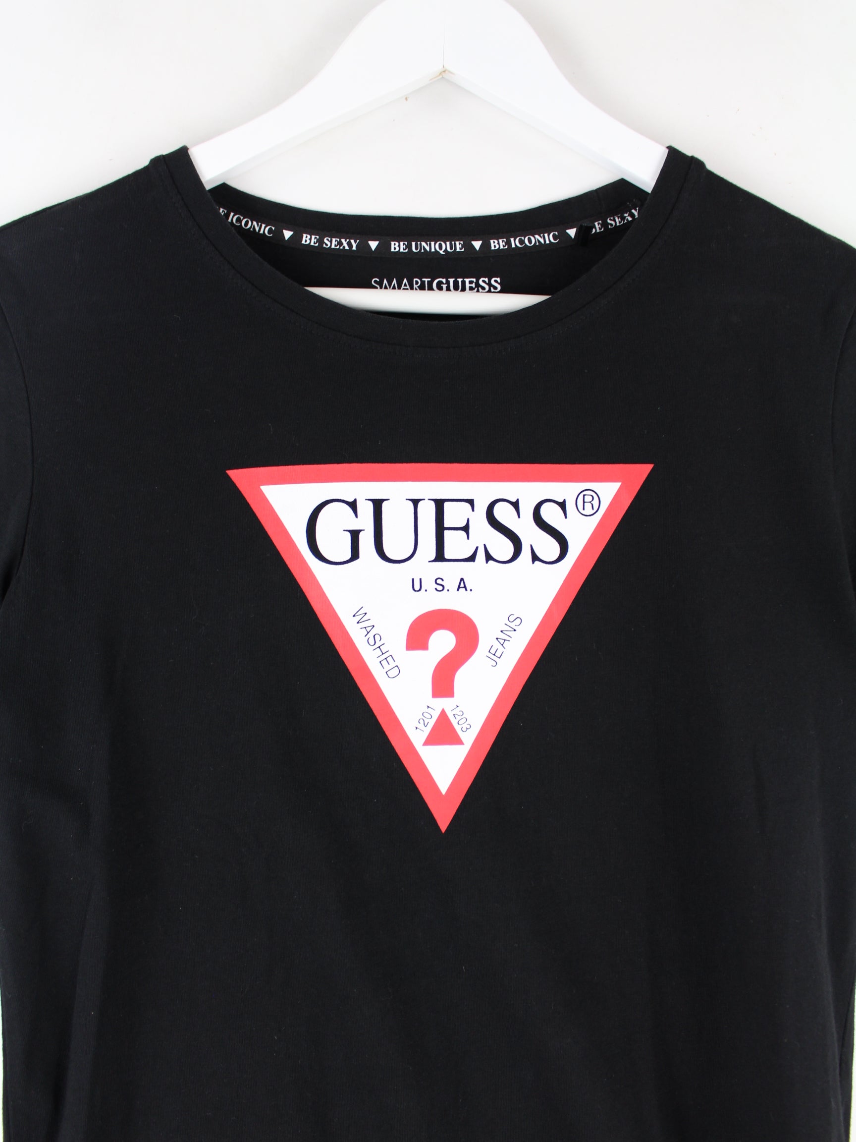 Guess triangle logo t fashion shirt women's