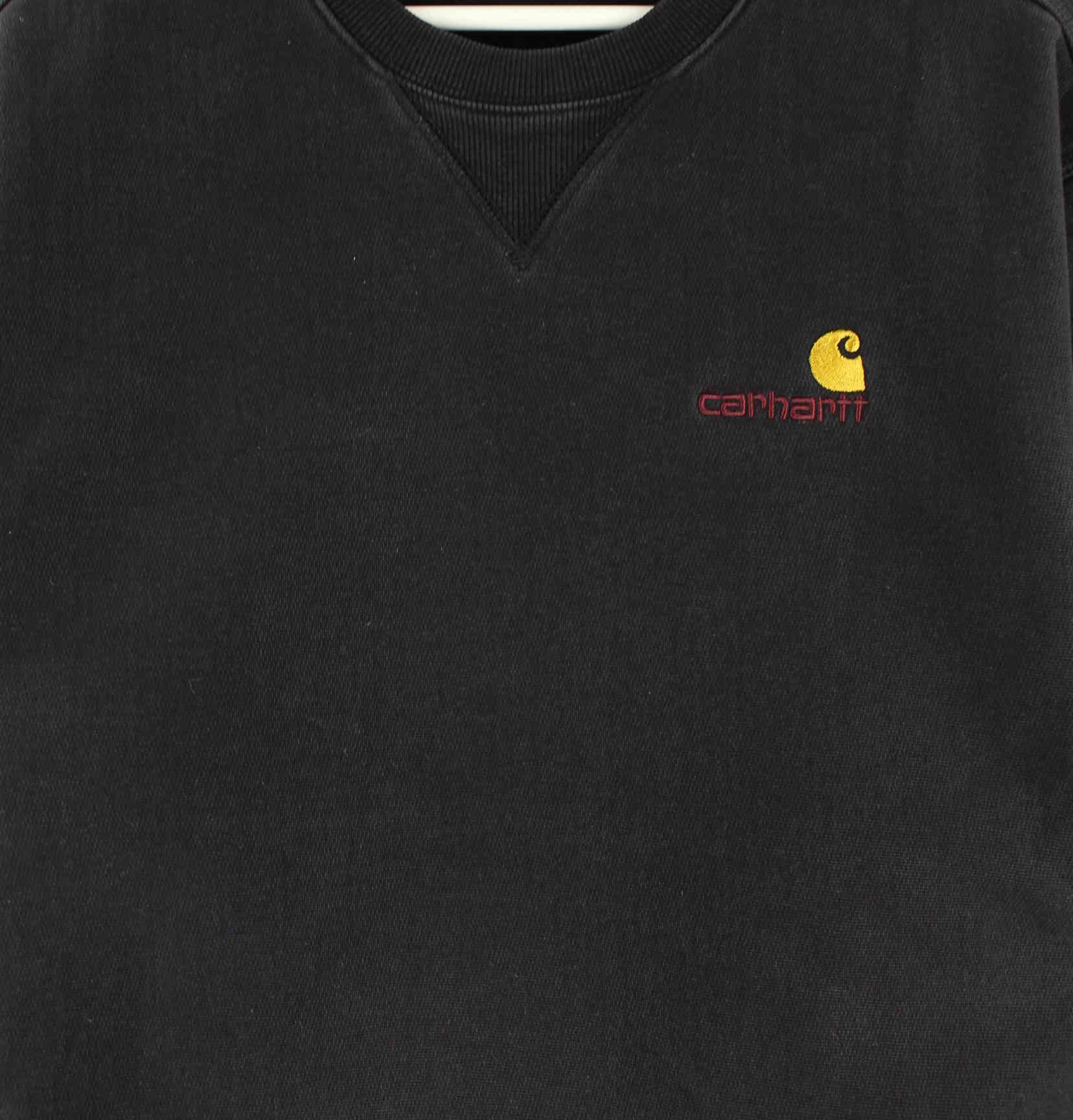 Carhartt y2k Embroidered Heavy Cotton Sweater Schwarz S (detail image 1)