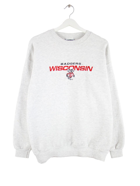 Lee 90s Vintage Wisconsin Badgers Sweater Grau L