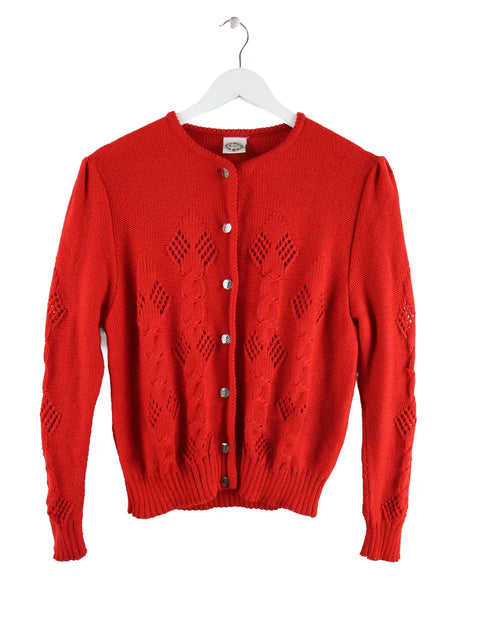 Vintage Damen 90s Strickjacke Rot S