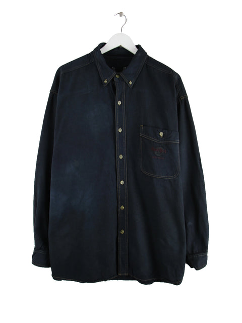 Hard Rock Cafe 00s Lake Tahoe Jeans Hemd Schwarz L