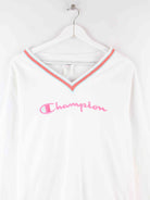 Champion Damen V Neck Embroidered Logo Sweater Weiß S (detail image 1)