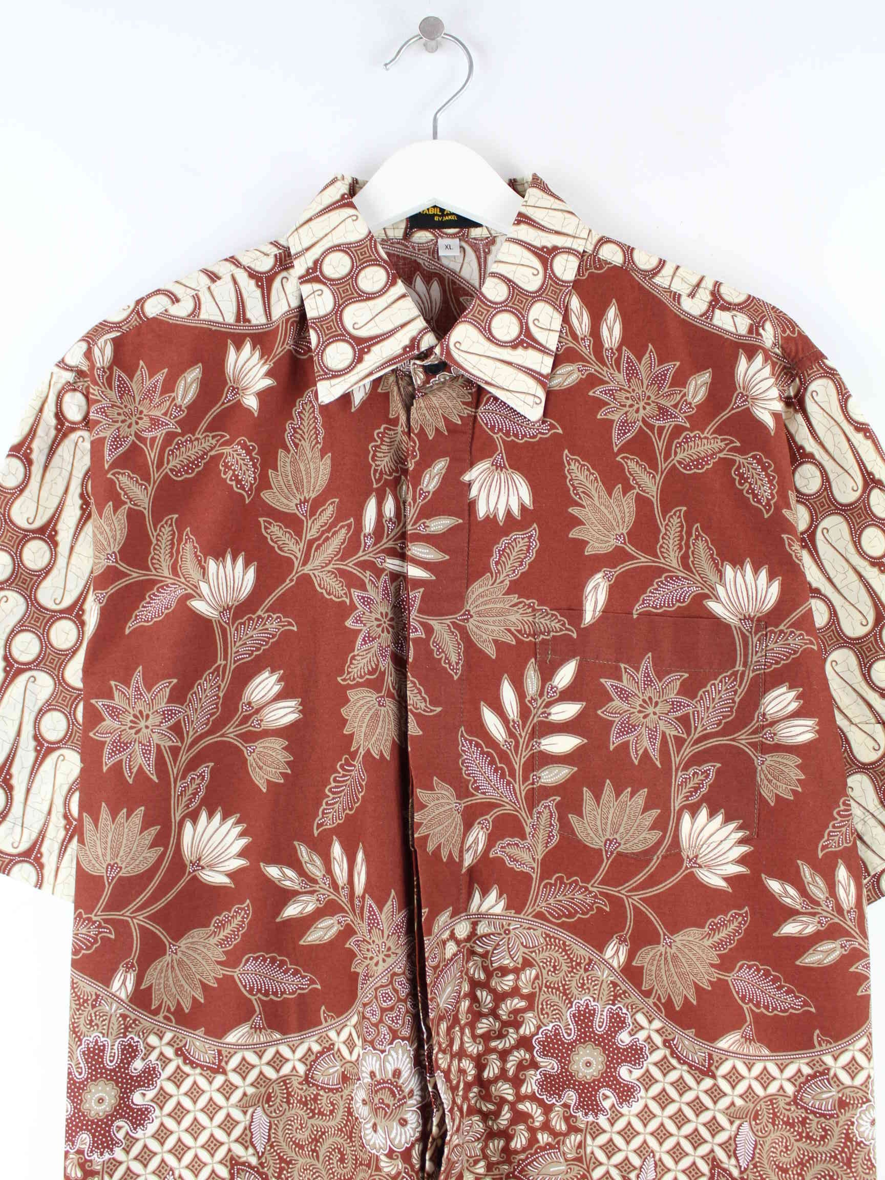 Vintage Flower Pattern Hawaii Hemd Rot XL (detail image 1)