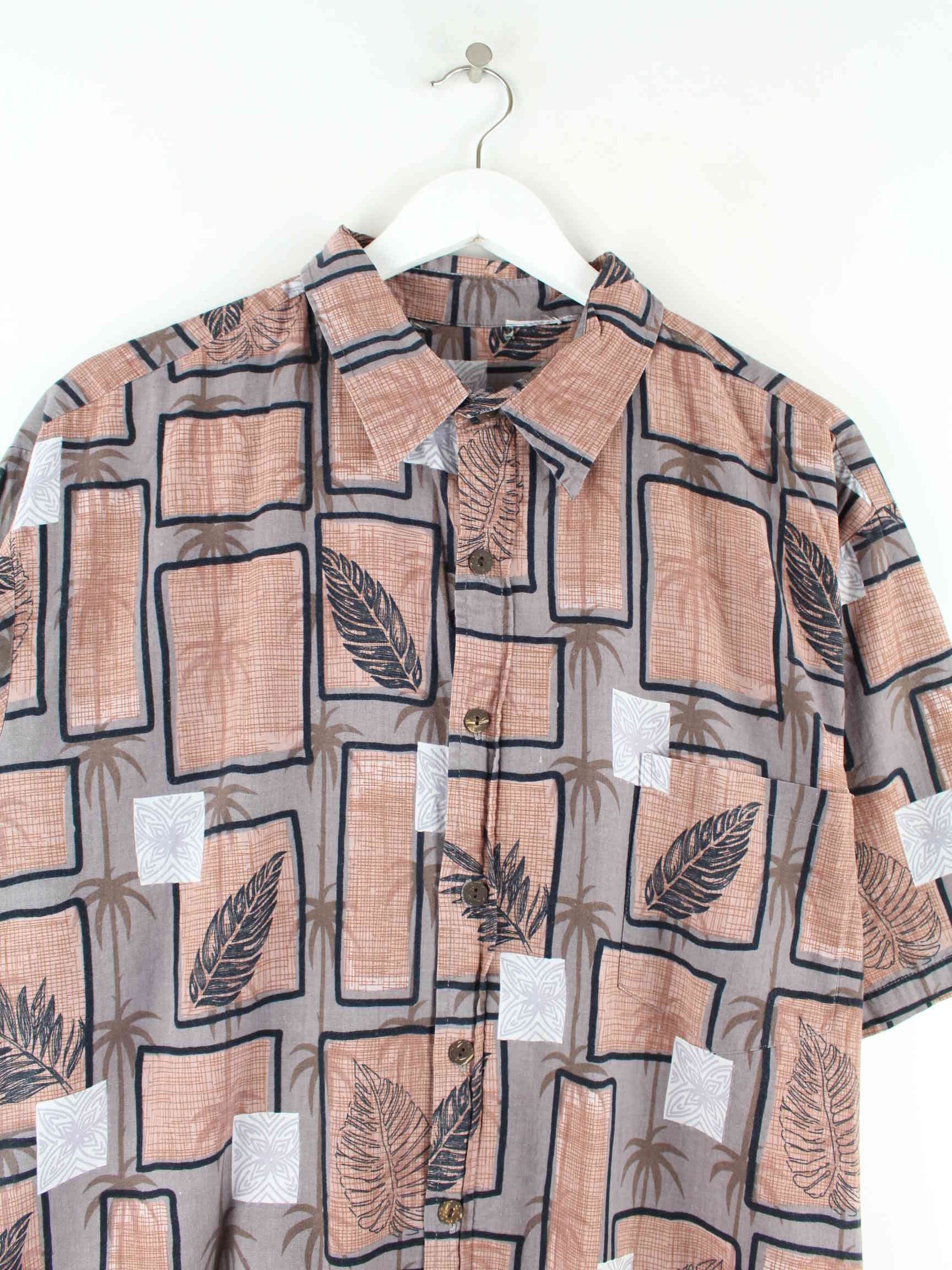 Vintage Leaf Pattern Hawaii Hemd Mehrfarbig L (detail image 1)