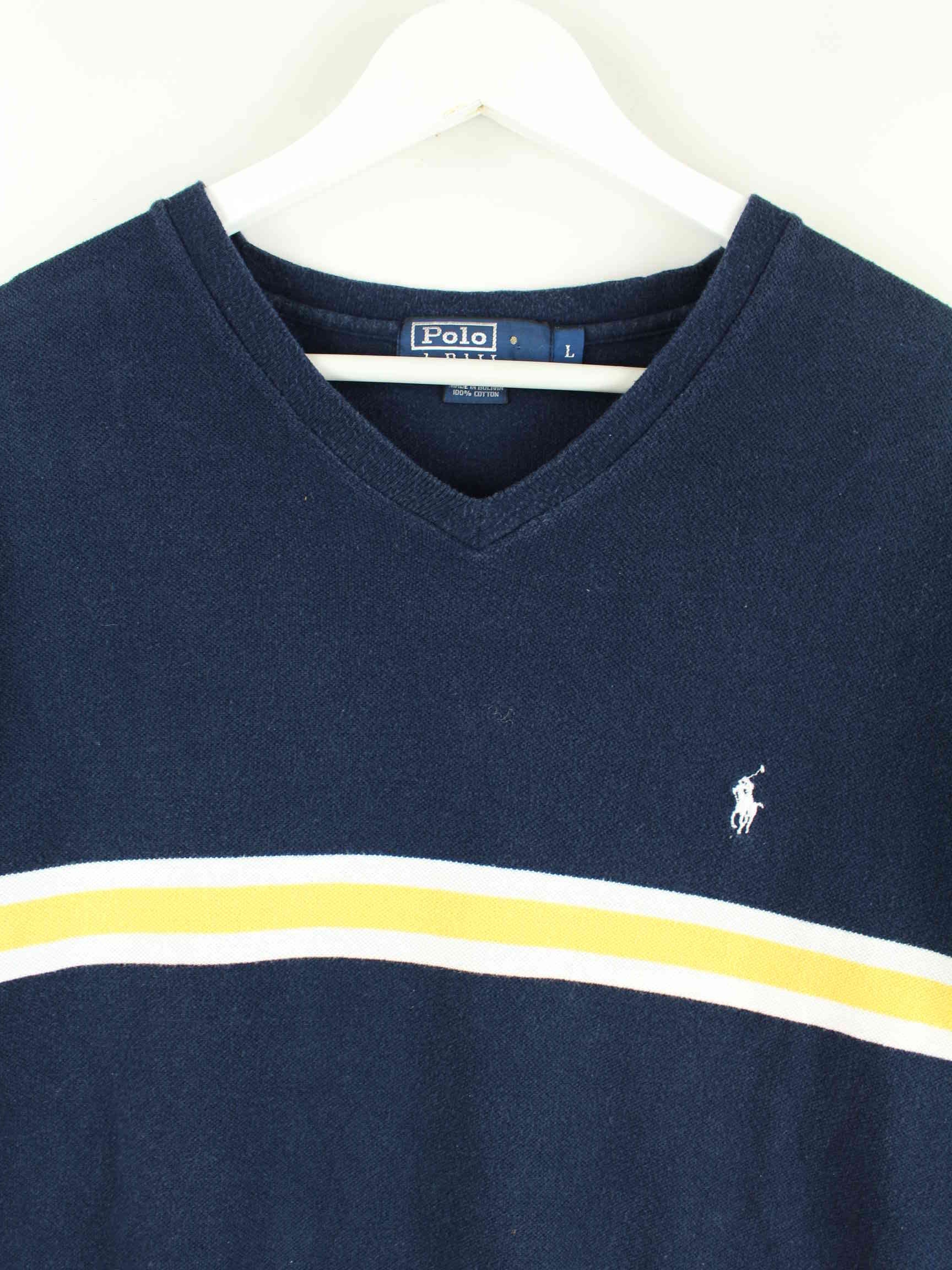 Ralph Lauren V-Neck T-Shirt Blau L (detail image 1)