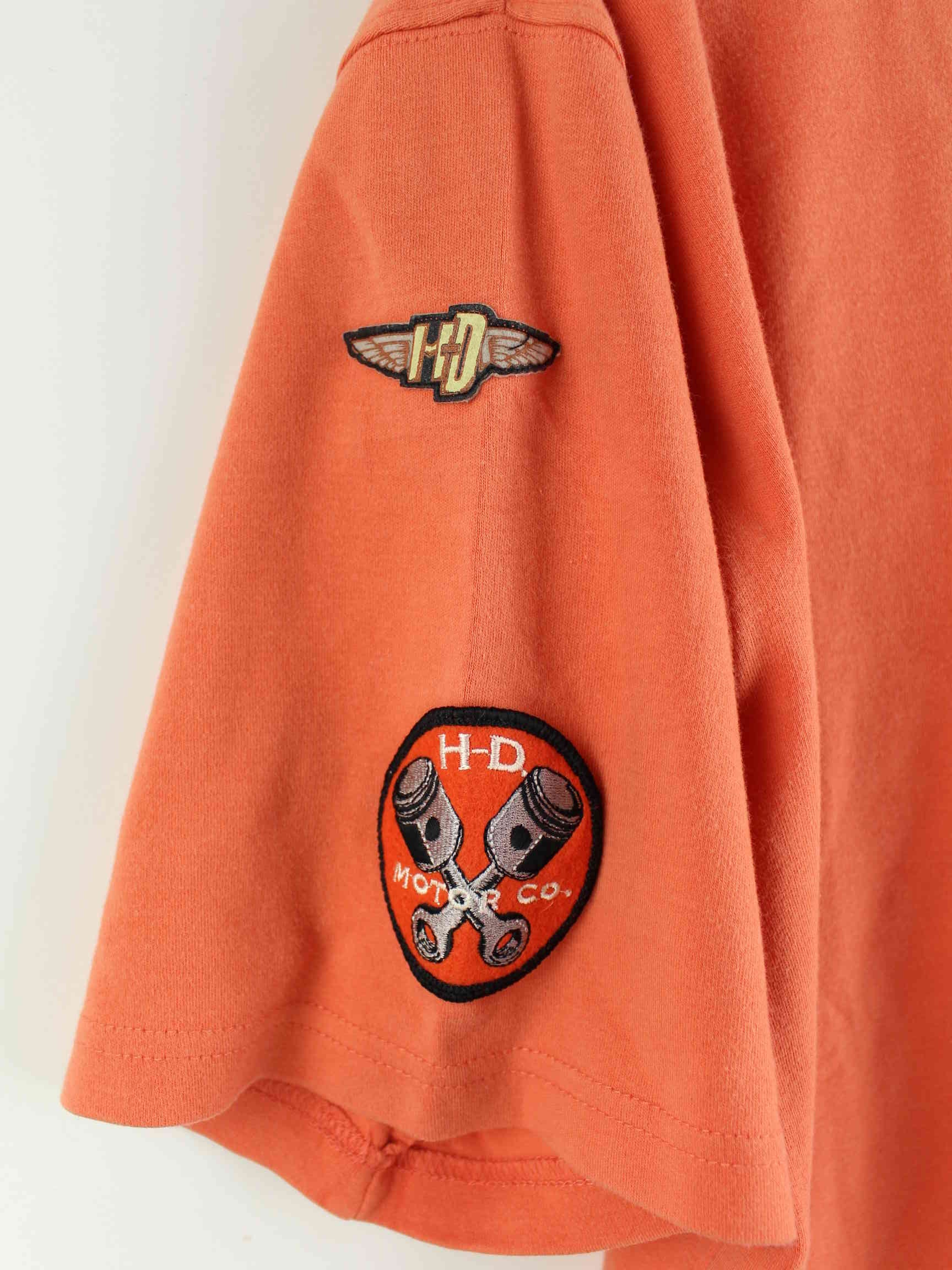 Harley Davidson 90s Vintage Patch T-Shirt Orange L (detail image 2)