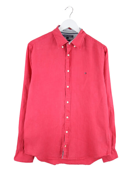 Tommy Hilfiger Leinen Hemd Rot S