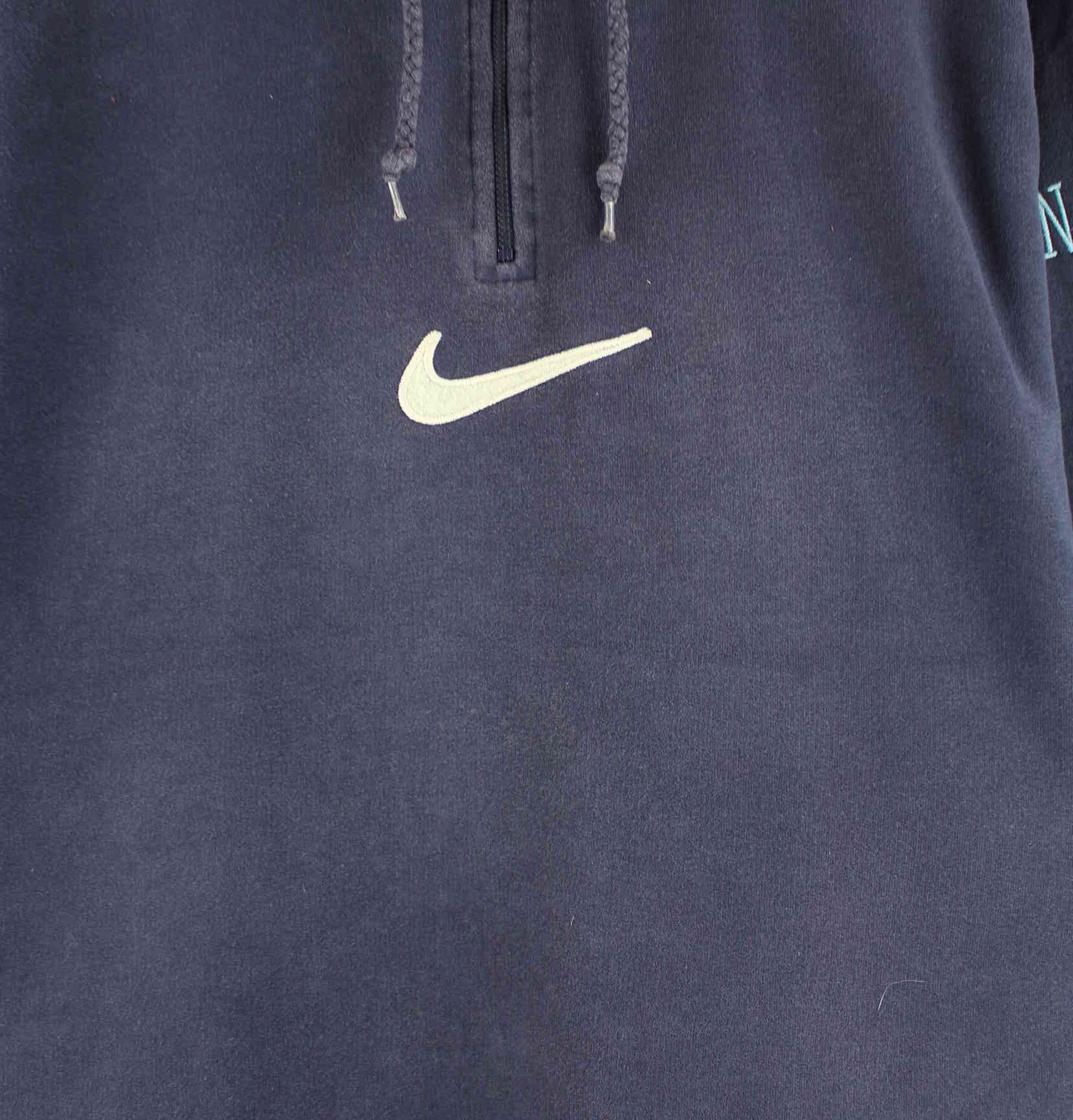 Nike 90s Vintage Embroidered Big Swoosh Hoodie Blau L (detail image 1)