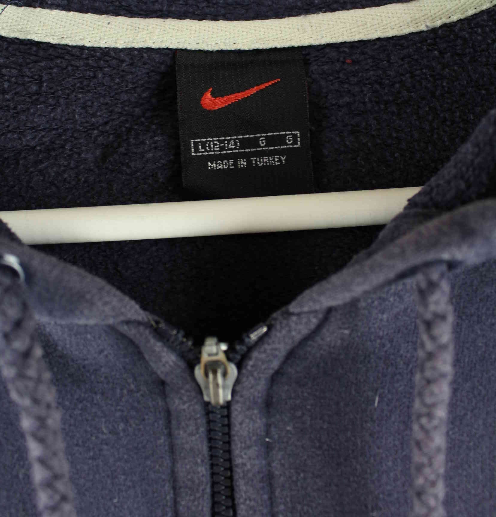 Nike 90s Vintage Embroidered Big Swoosh Hoodie Blau L (detail image 2)