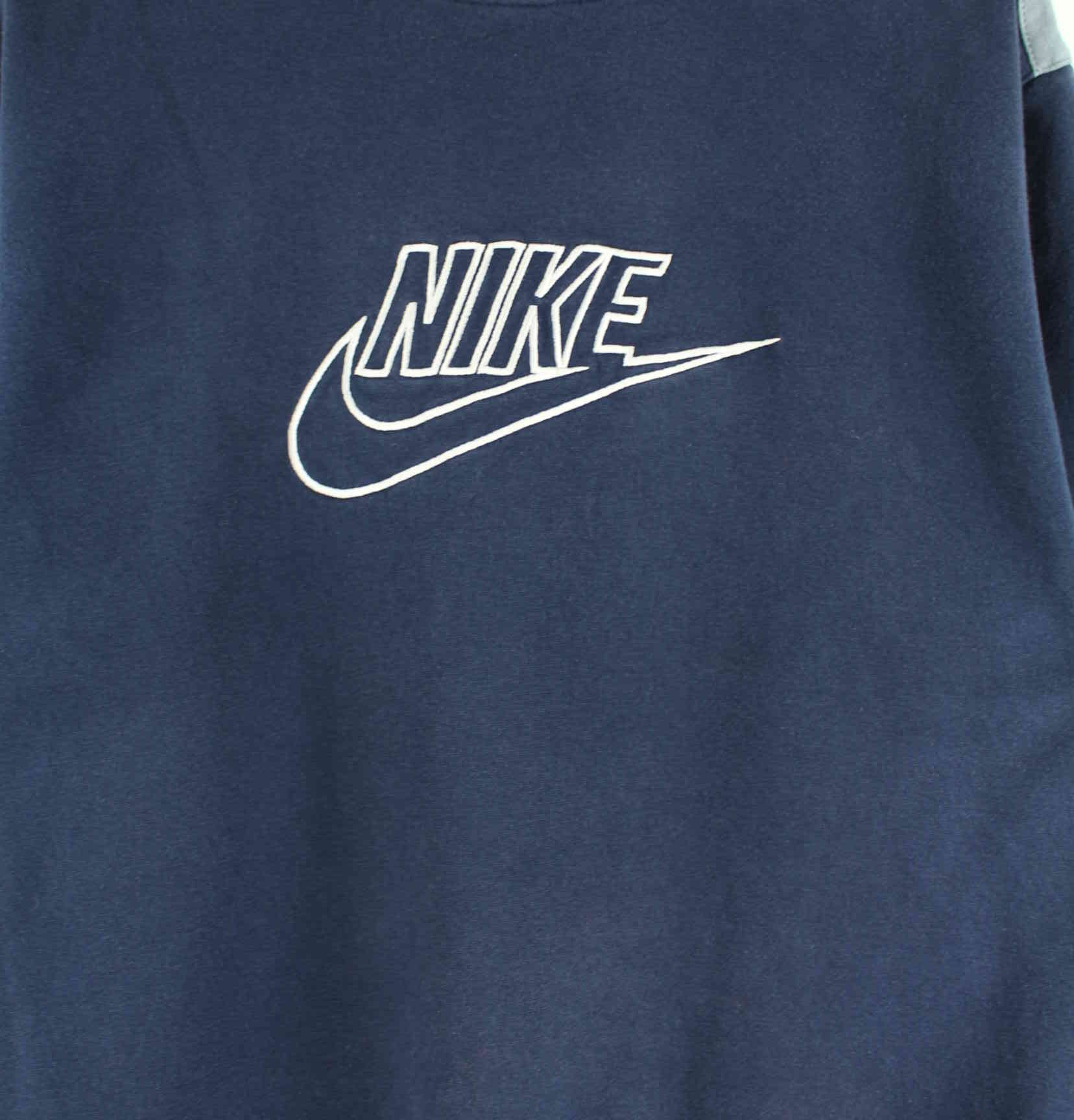 Nike y2k Embroidered Logo Sweater Blau M (detail image 1)