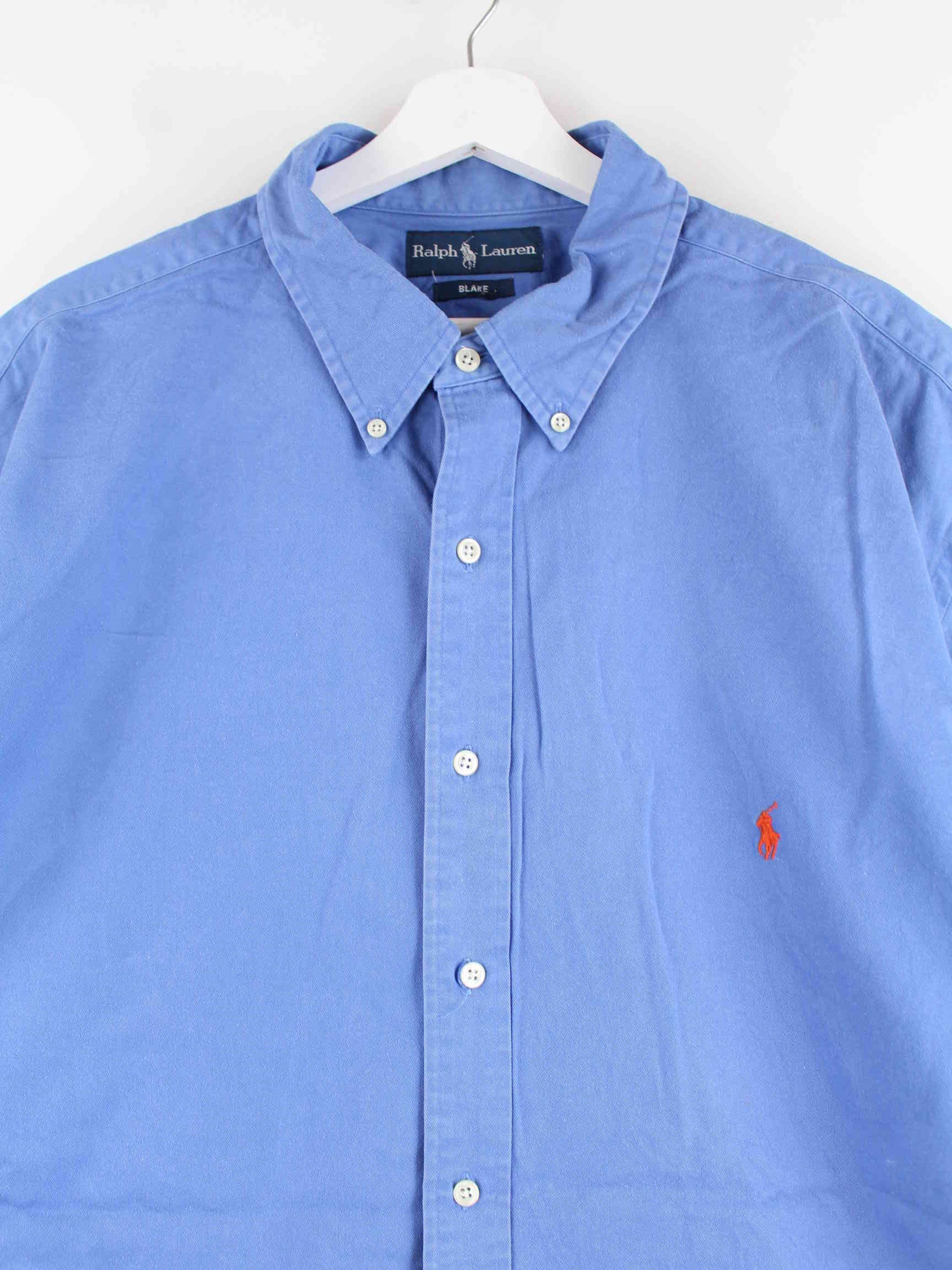 Ralph Lauren 90s Vintage Blake Kurzarm Hemd Blau 4XL (detail image 1)