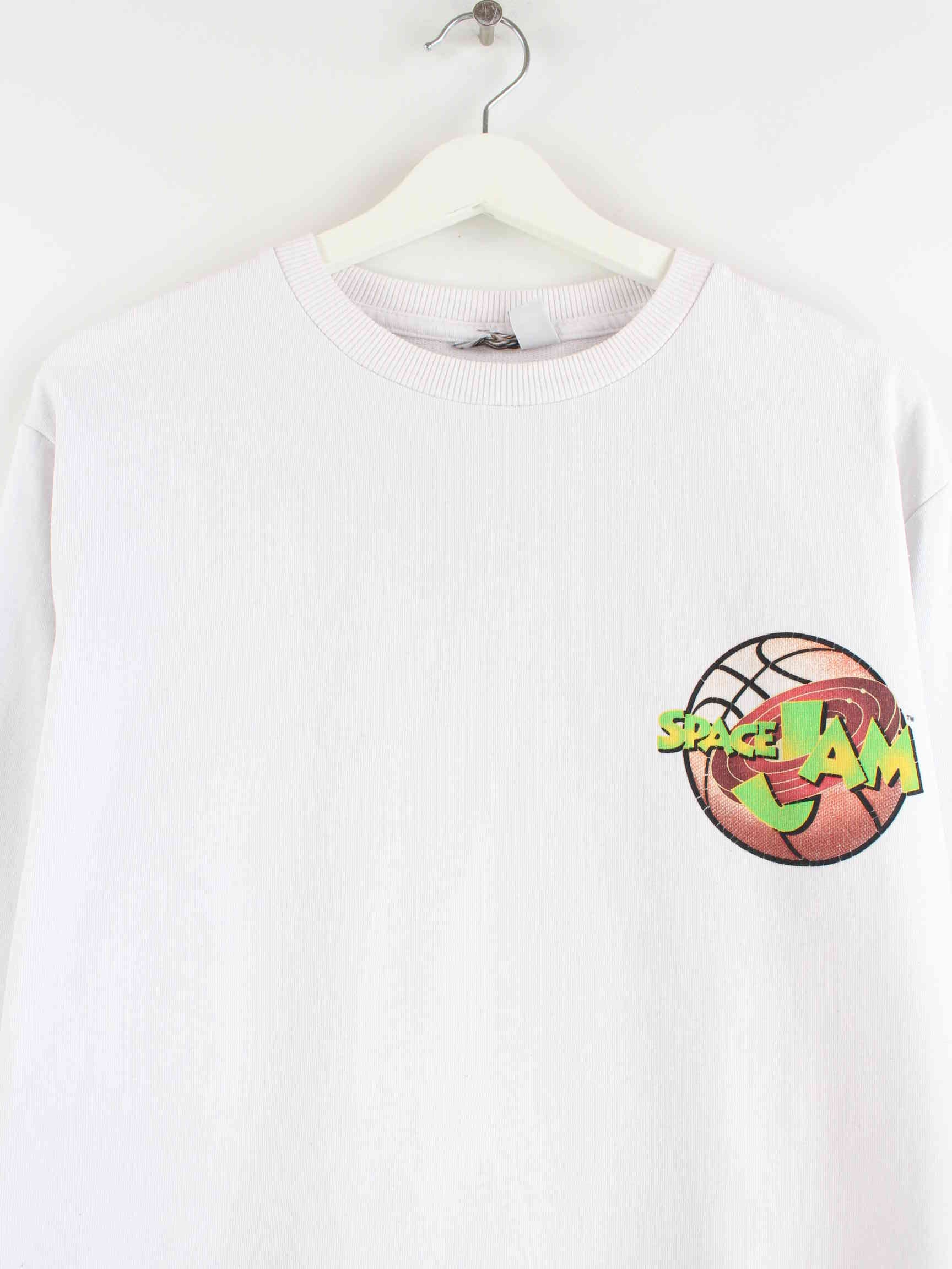 Vintage Space Jam Print Sweater Weiß XL (detail image 1)