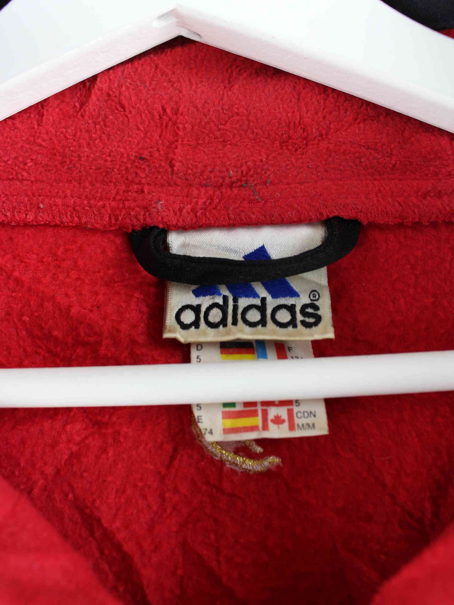 Adidas 90s Vintage Fleece Half Zip Sweater Rot L (detail image 2)