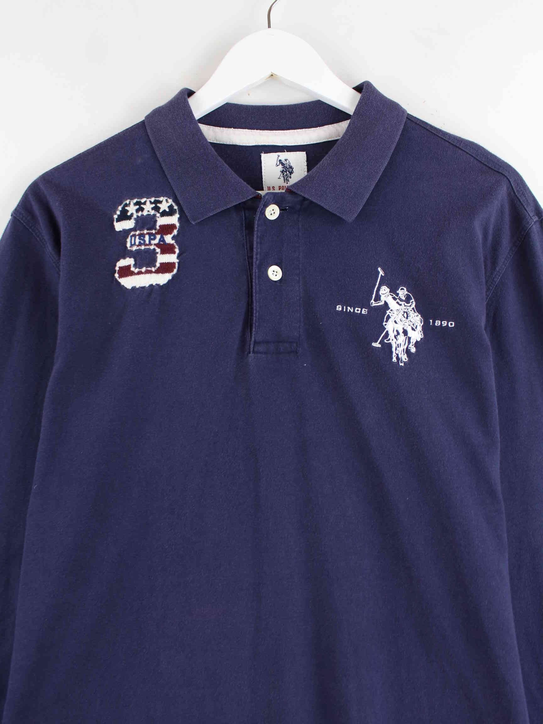 U.S. Polo ASSN. Embroidered Langarm Polo Blau XL (detail image 1)