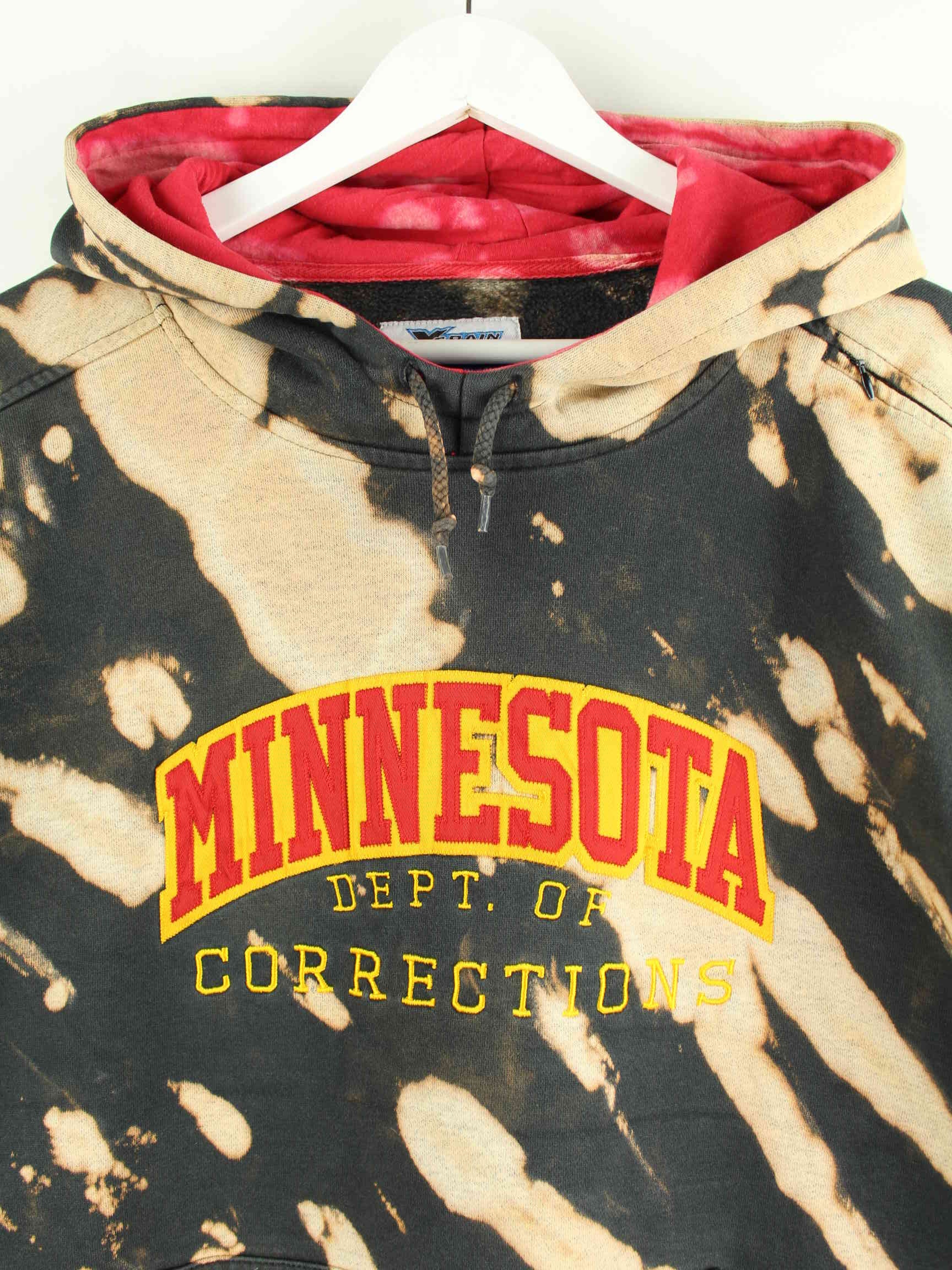 Vintage 90s Minnesota Embroidered Tie Dye Hoodie Grau XL (detail image 1)